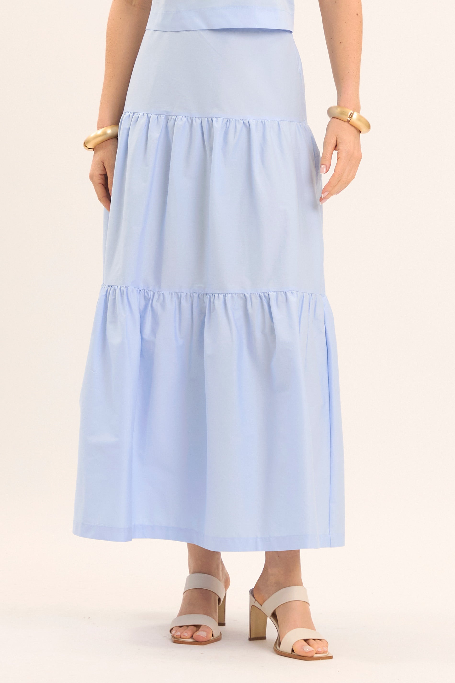 Saia Longa com Babados e Modelagem Ampla