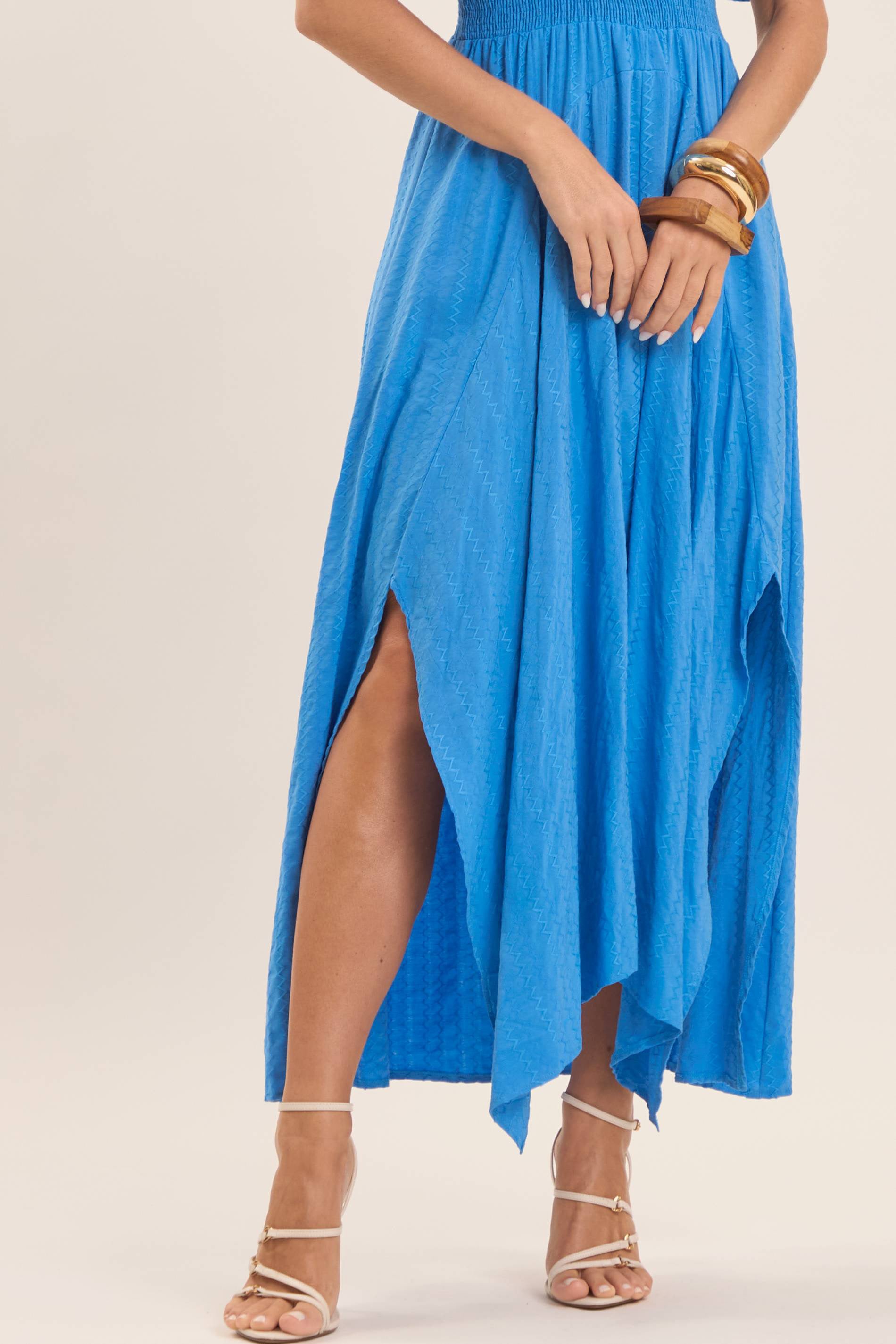 Vestido Midi Brisamar com Barra Assimétrica