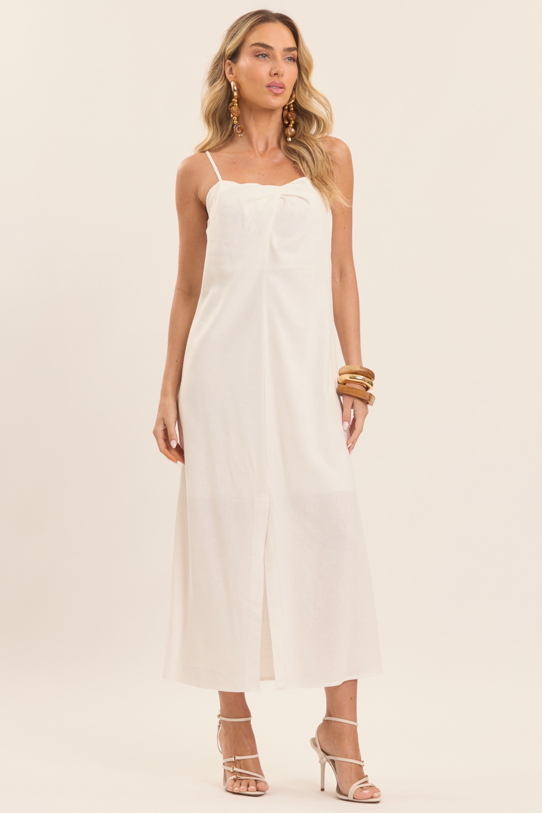 Vestido Longo Brisamar  com Fenda Frontal