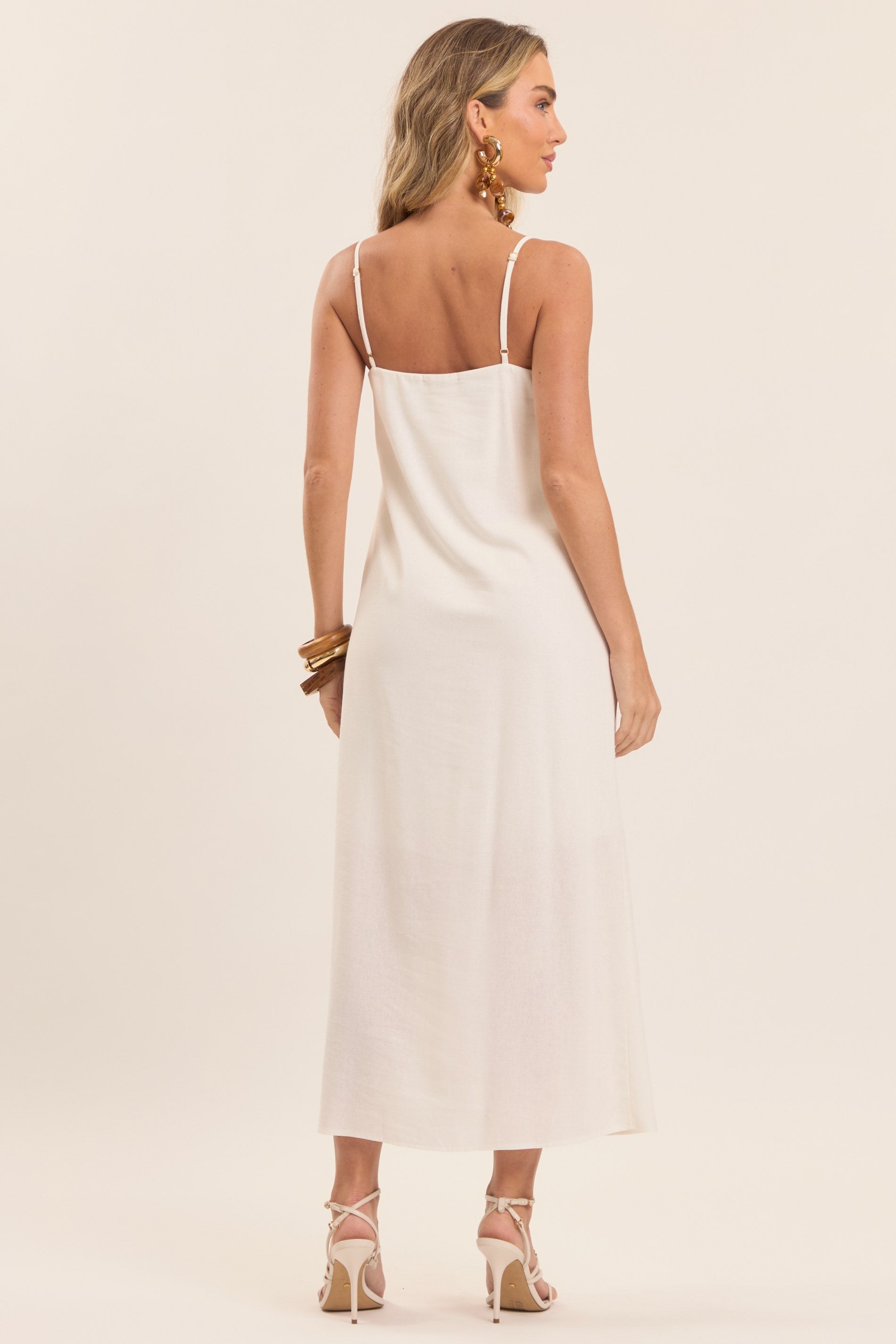 Vestido Longo Brisamar  com Fenda Frontal