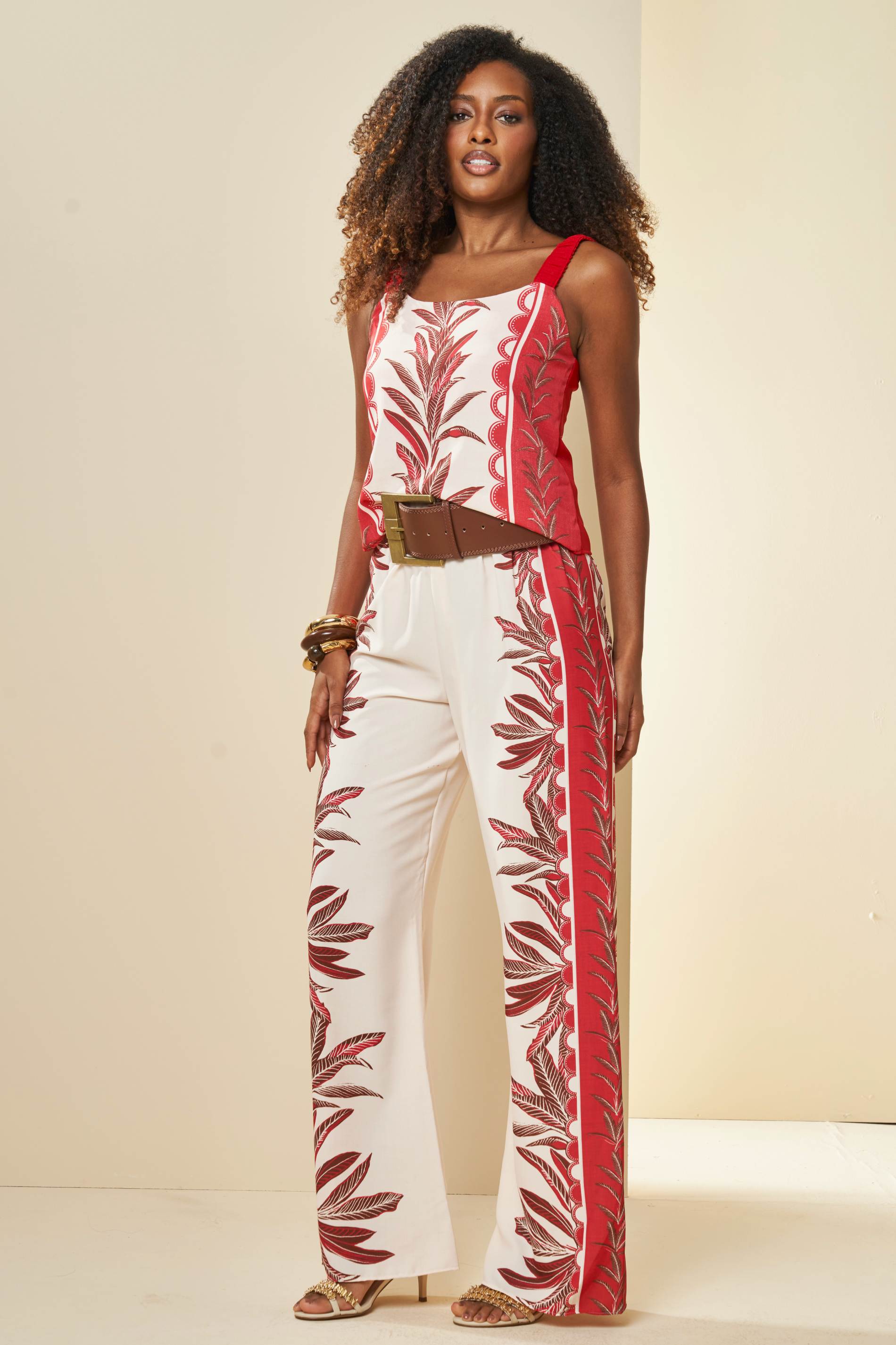 Blusa de Alça Tropical Estampada