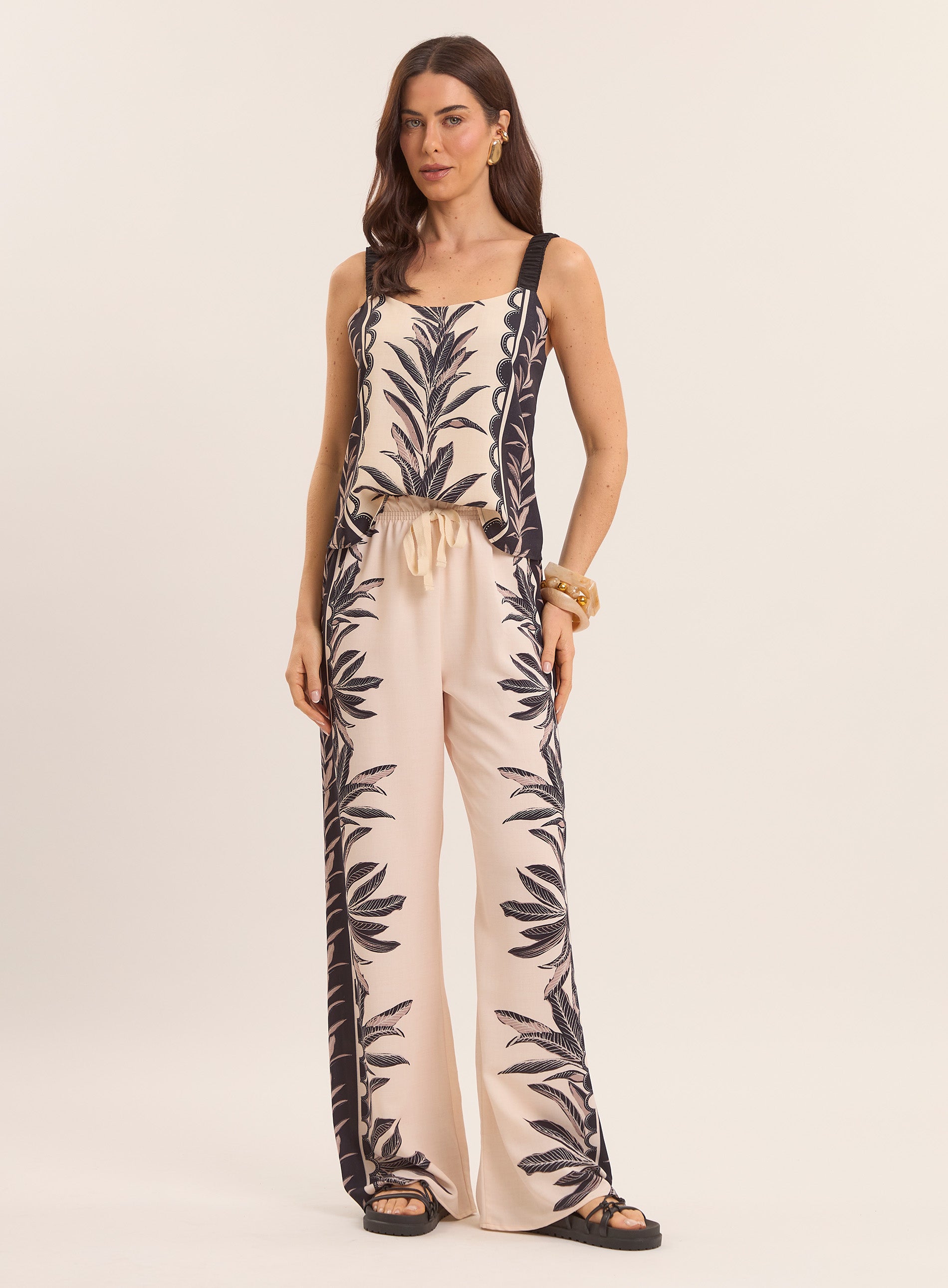 Blusa de Alça Tropical Estampada