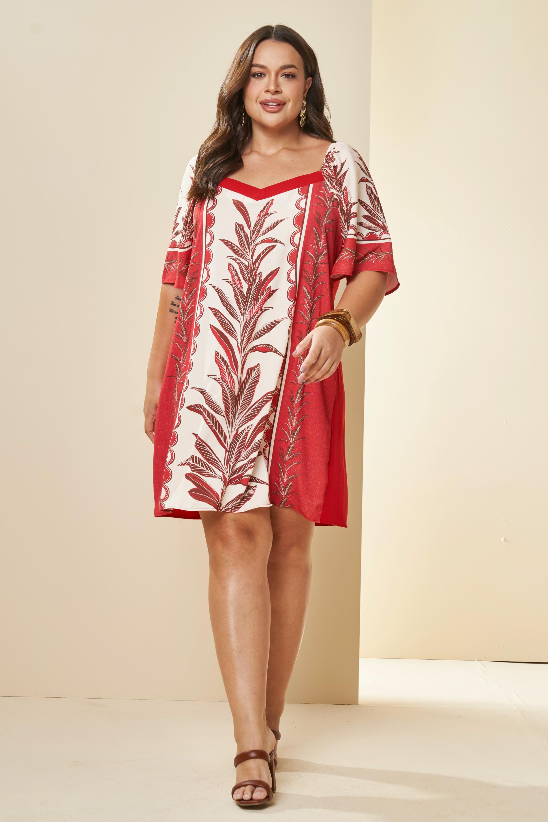 Vestido Curto Tropical Estampado