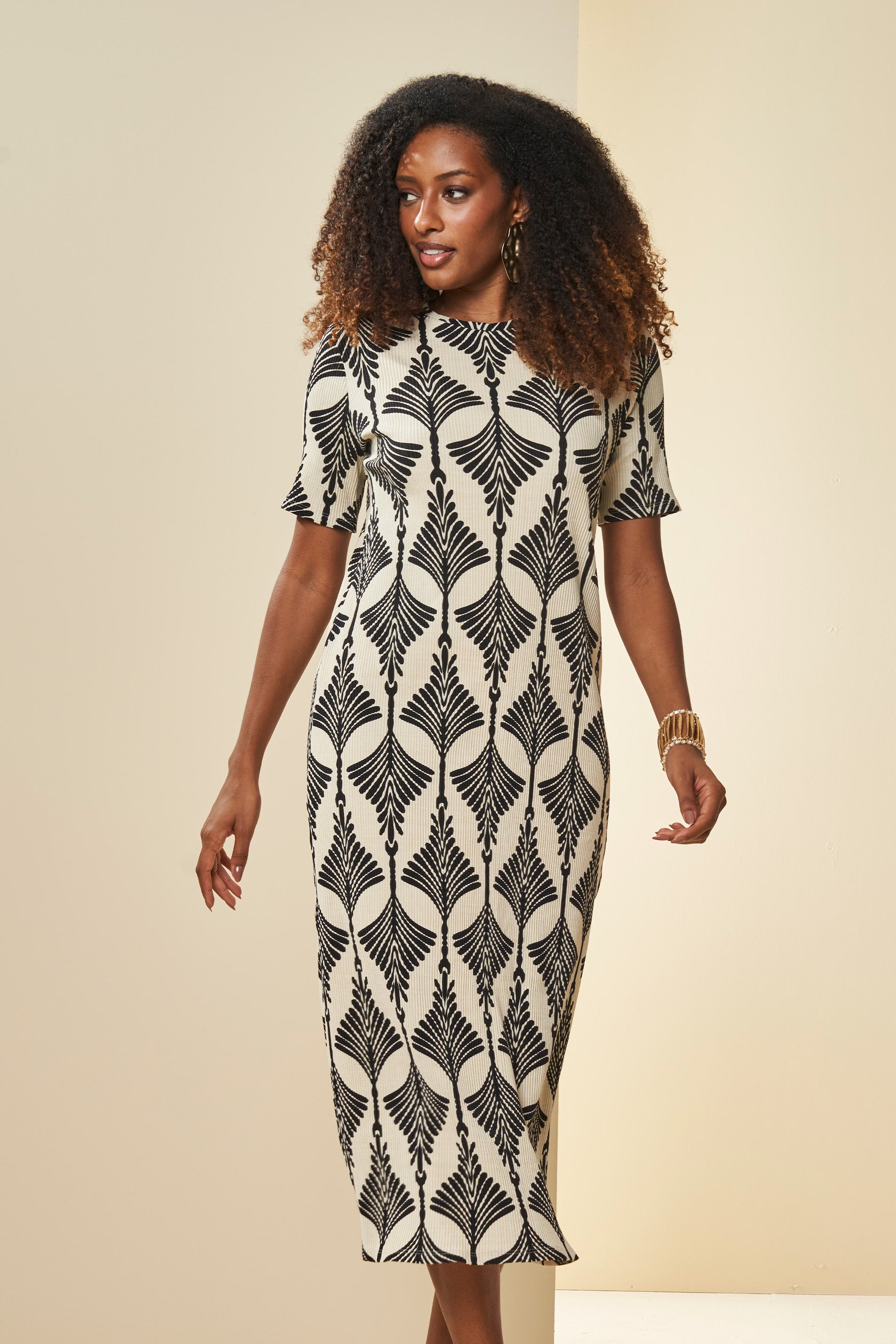 Vestido Longo Boho em Ribana Estampada