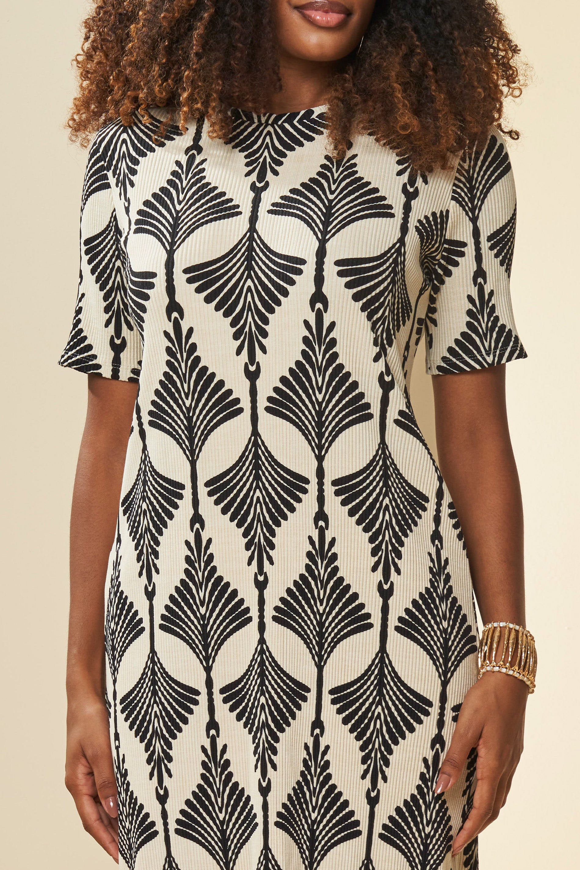 Vestido Longo Boho em Ribana Estampada