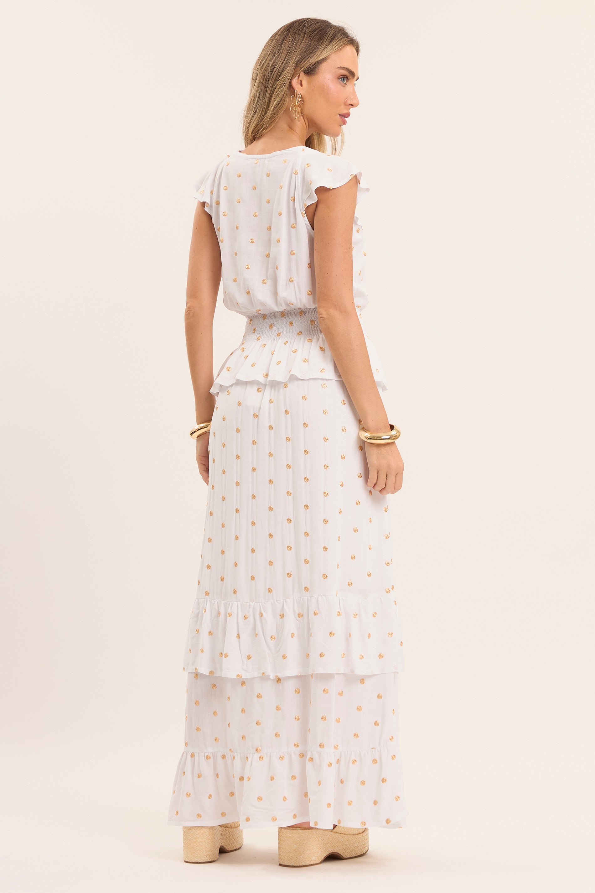 Blusa Celebration com Estampa de Poá Dourado