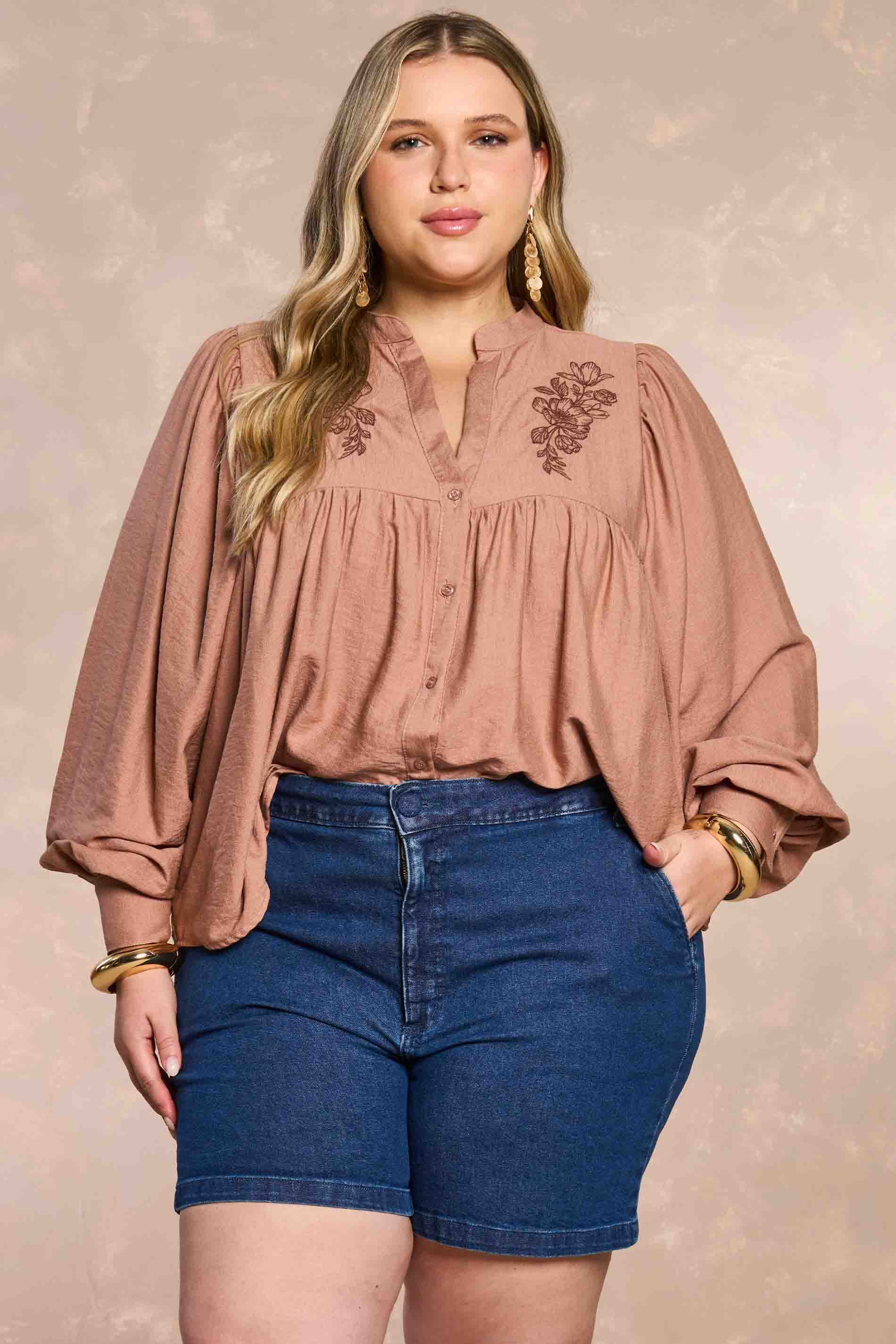 Shorts Soft Garden em Denim
