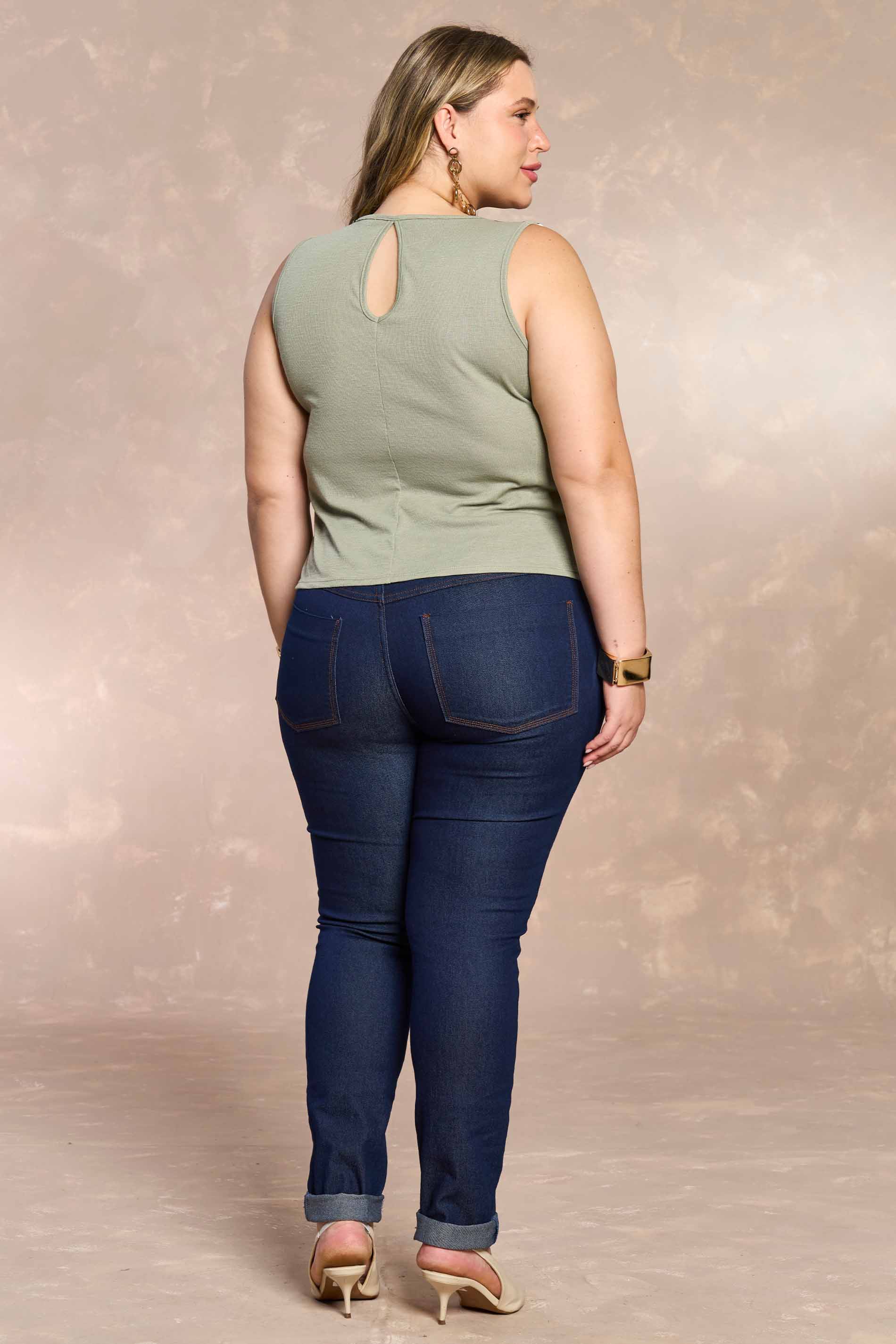 Calça Skinny Jardim Decor em Denim