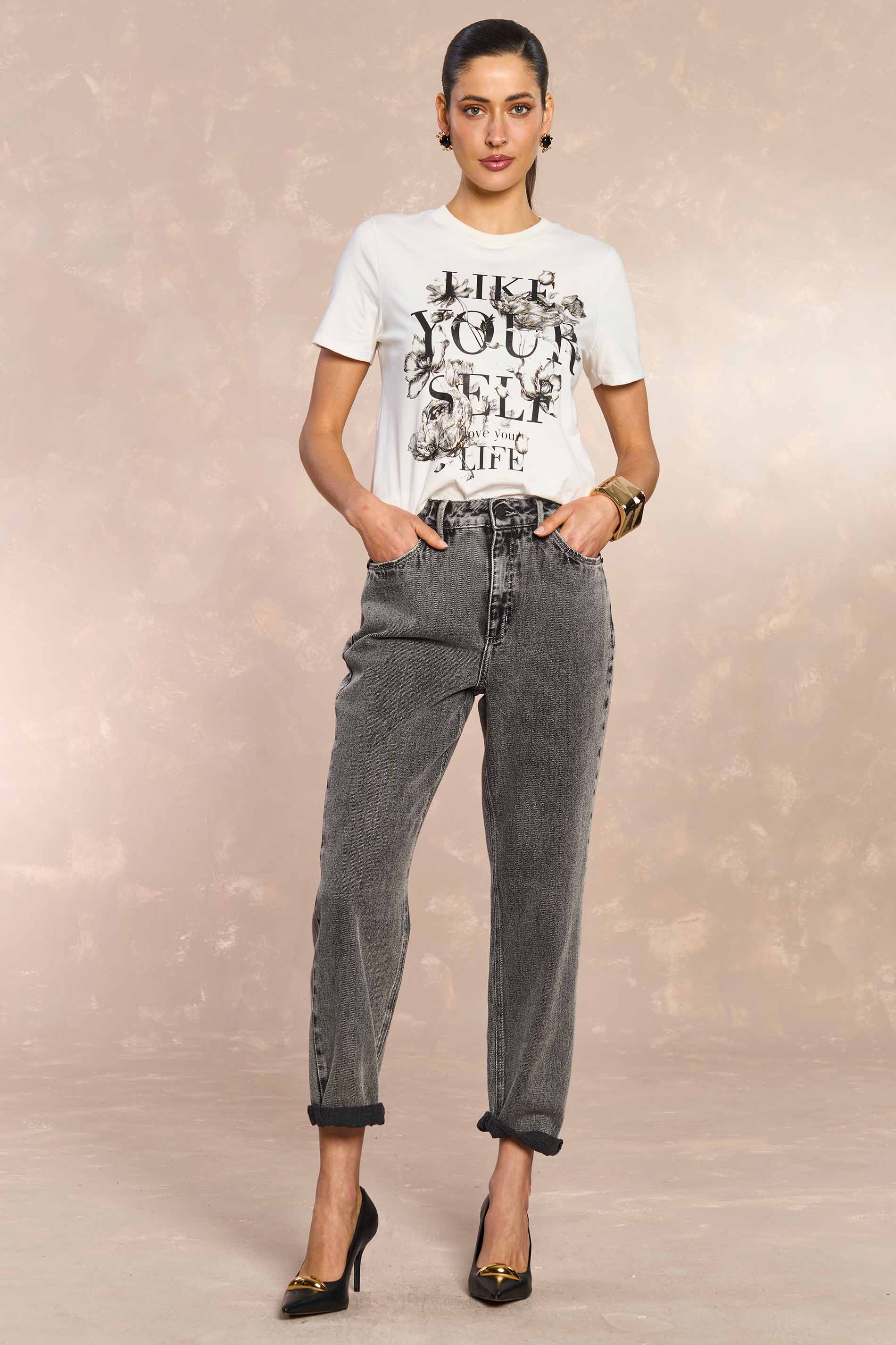 Calça Mom Lavanda Urban Desire em Denim