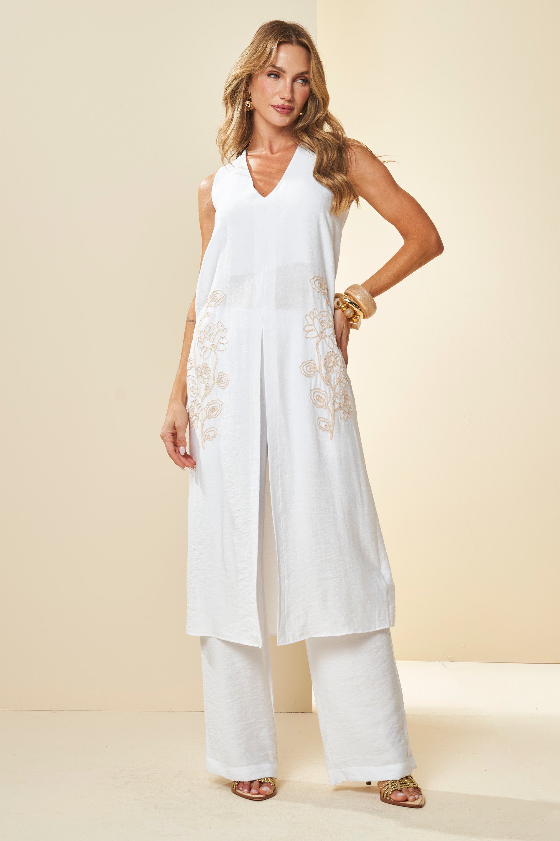 Calça Celebration Cintura Alta Wide Leg