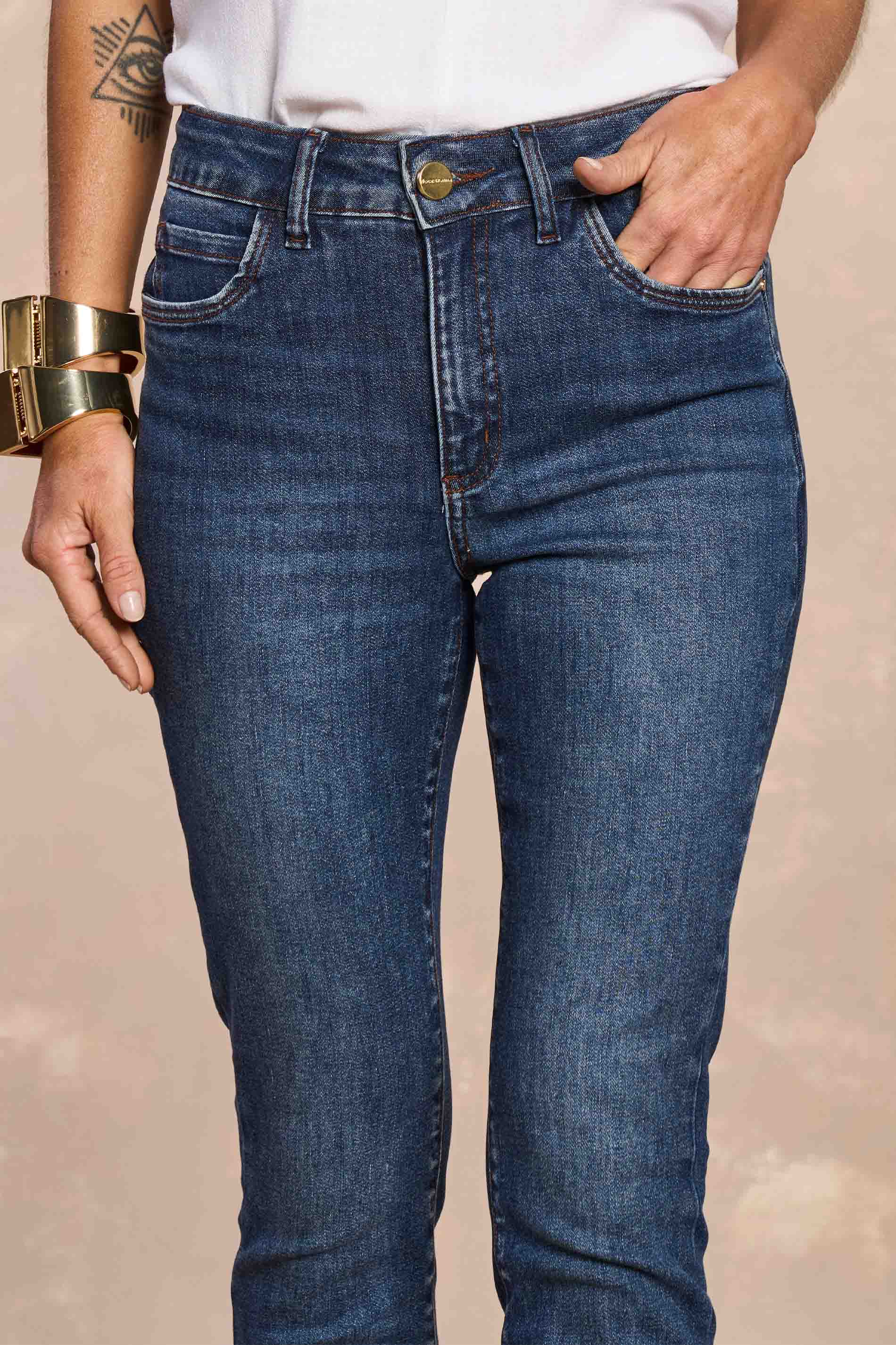 Calça Skinny Íris Soft Garden em Denim