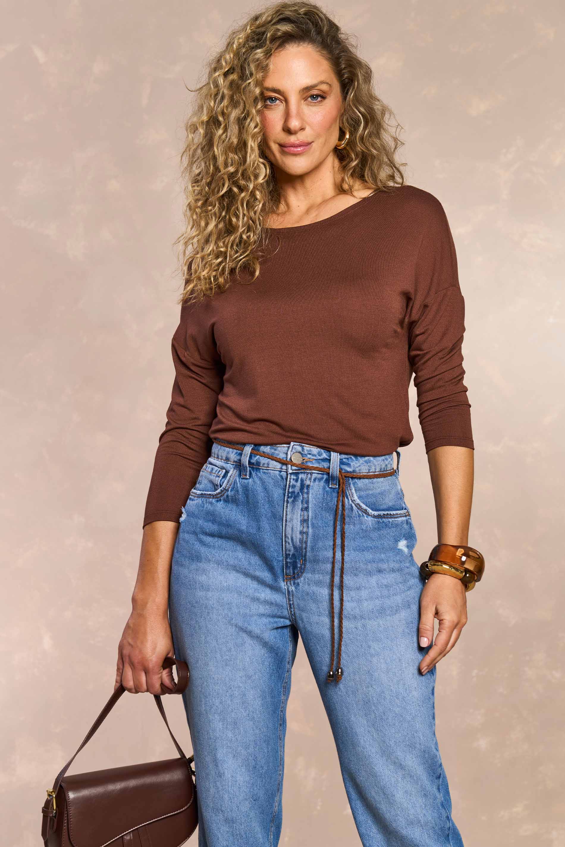 Calça Mom Ethnic Blur em Denim