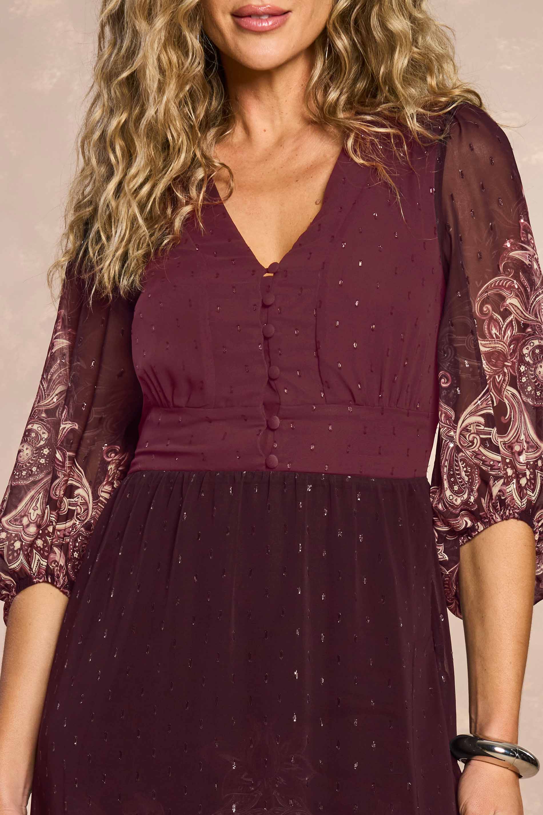 Vestido Midi Jardim Boho em Chiffon