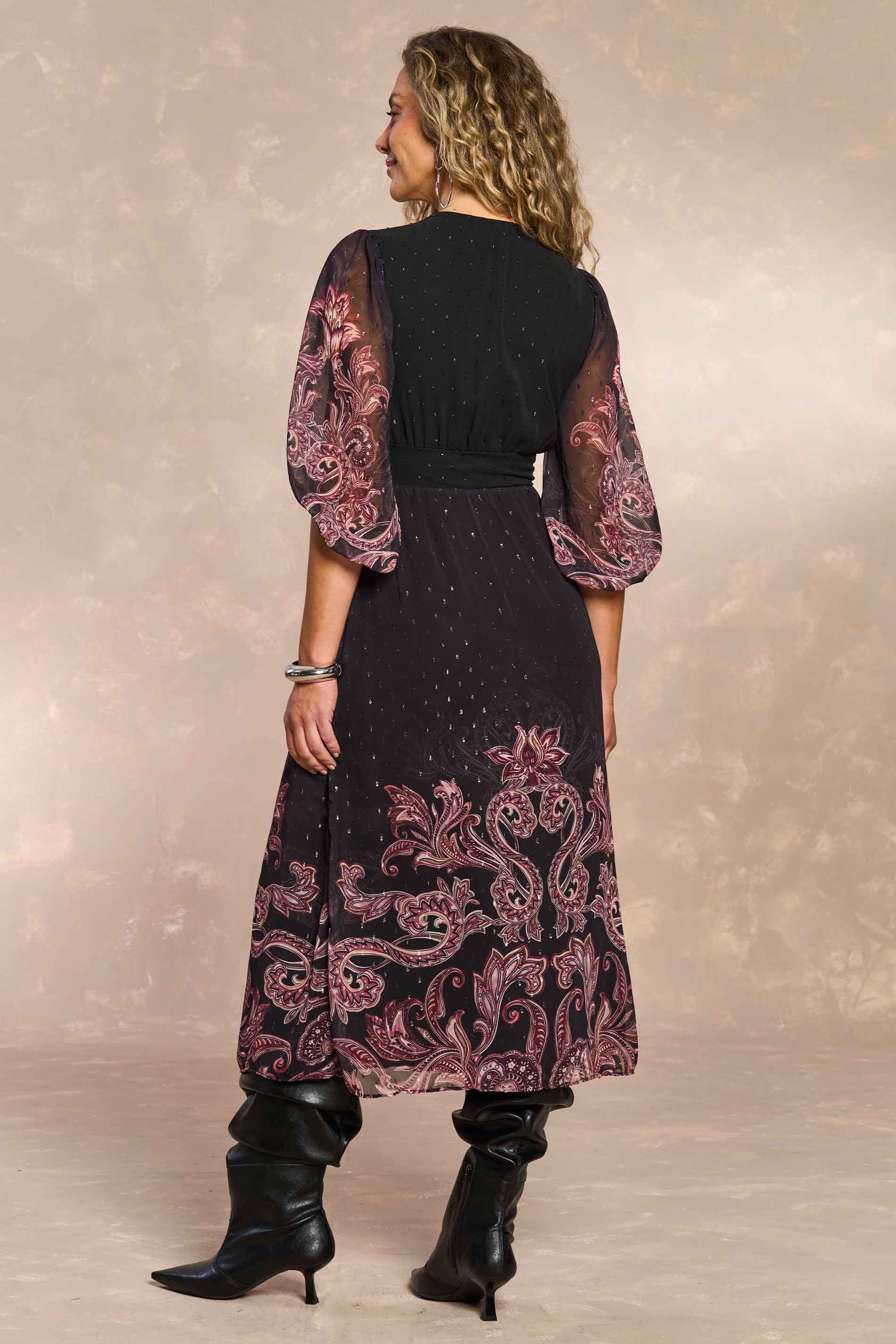 Vestido Midi Jardim Boho em Chiffon