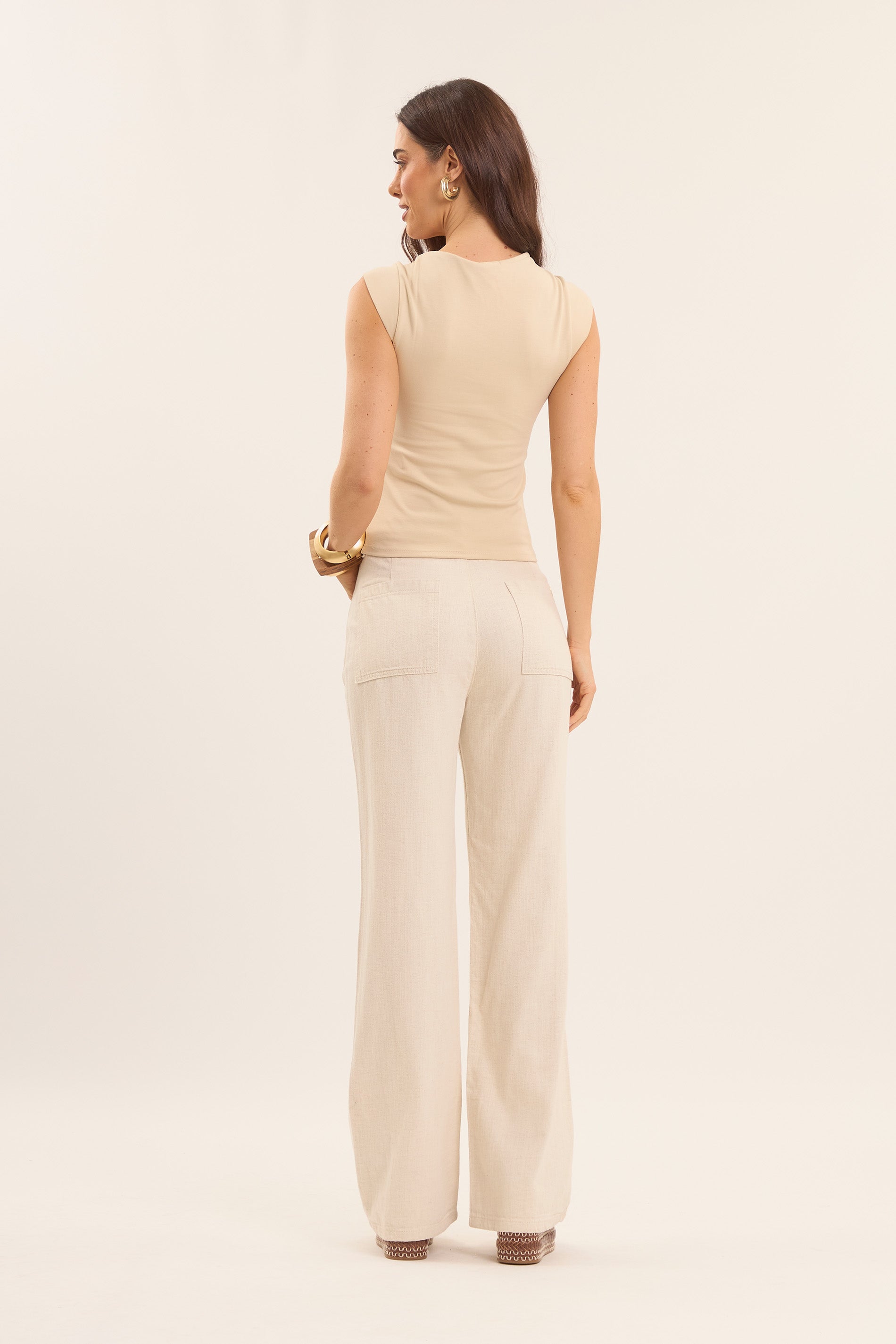 Blusa de Manga Curta Romantic em Malha Bodycon