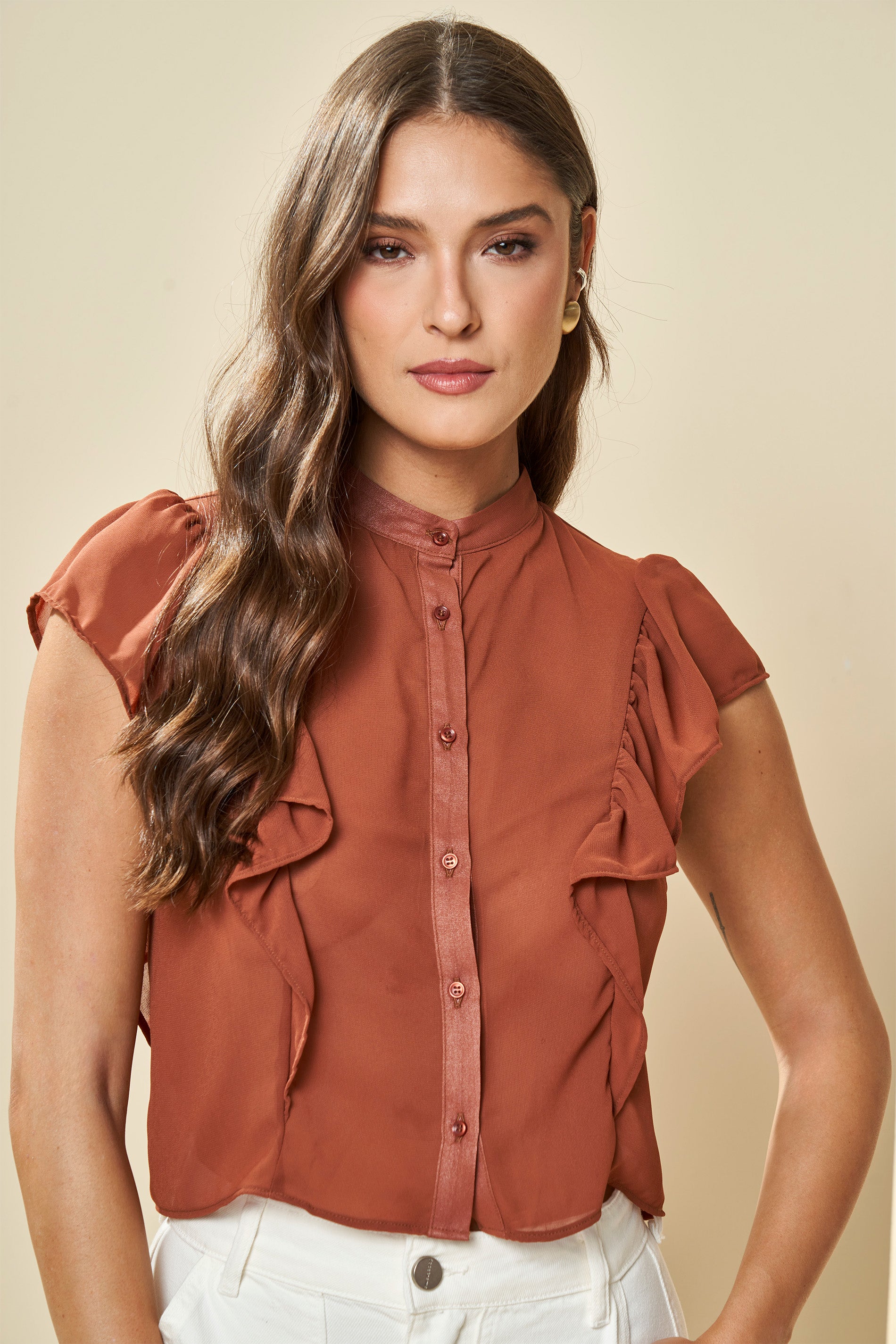 Camisa Romantic em Plano Chiffon