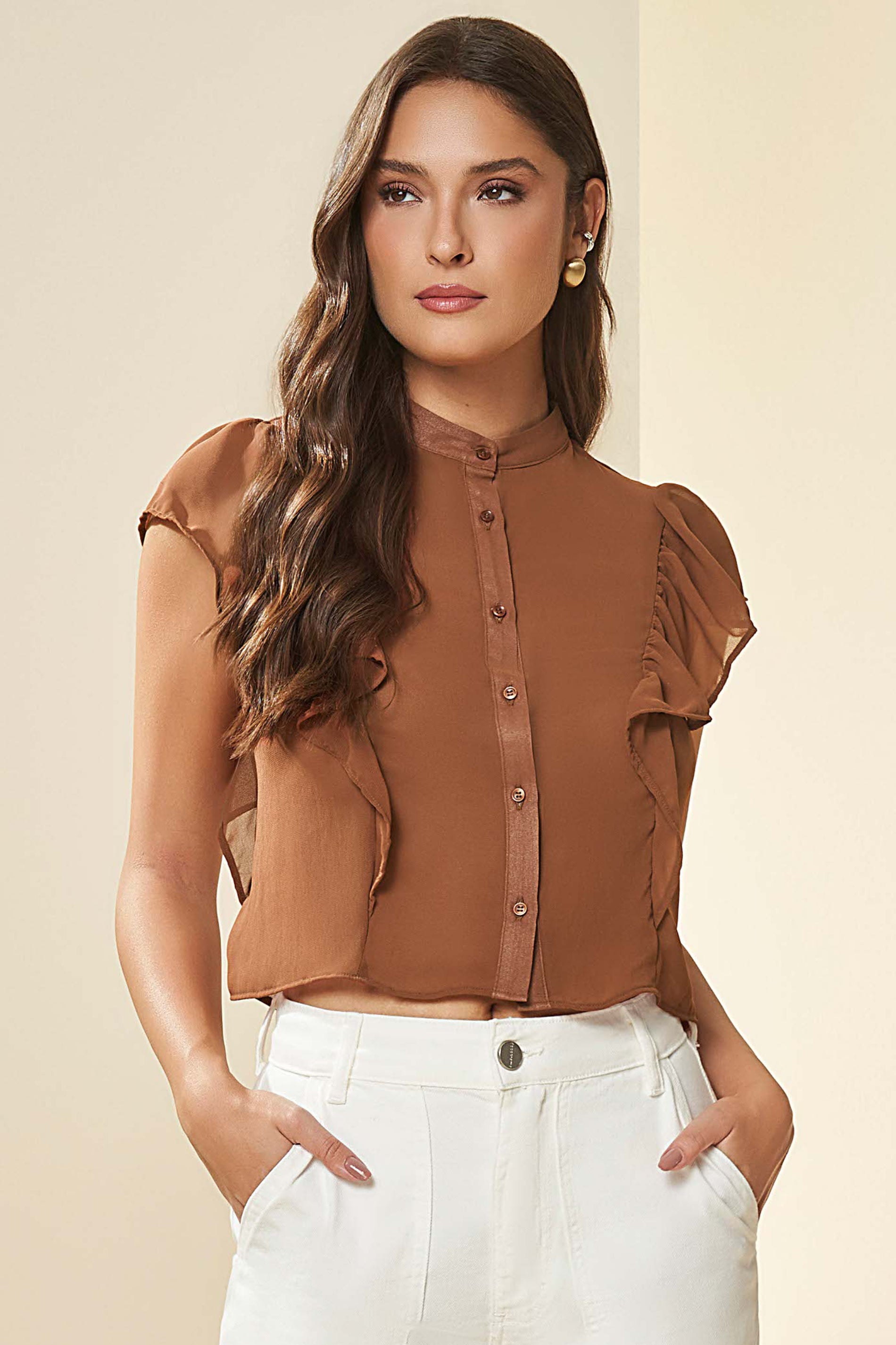 Camisa Romantic em Plano Chiffon