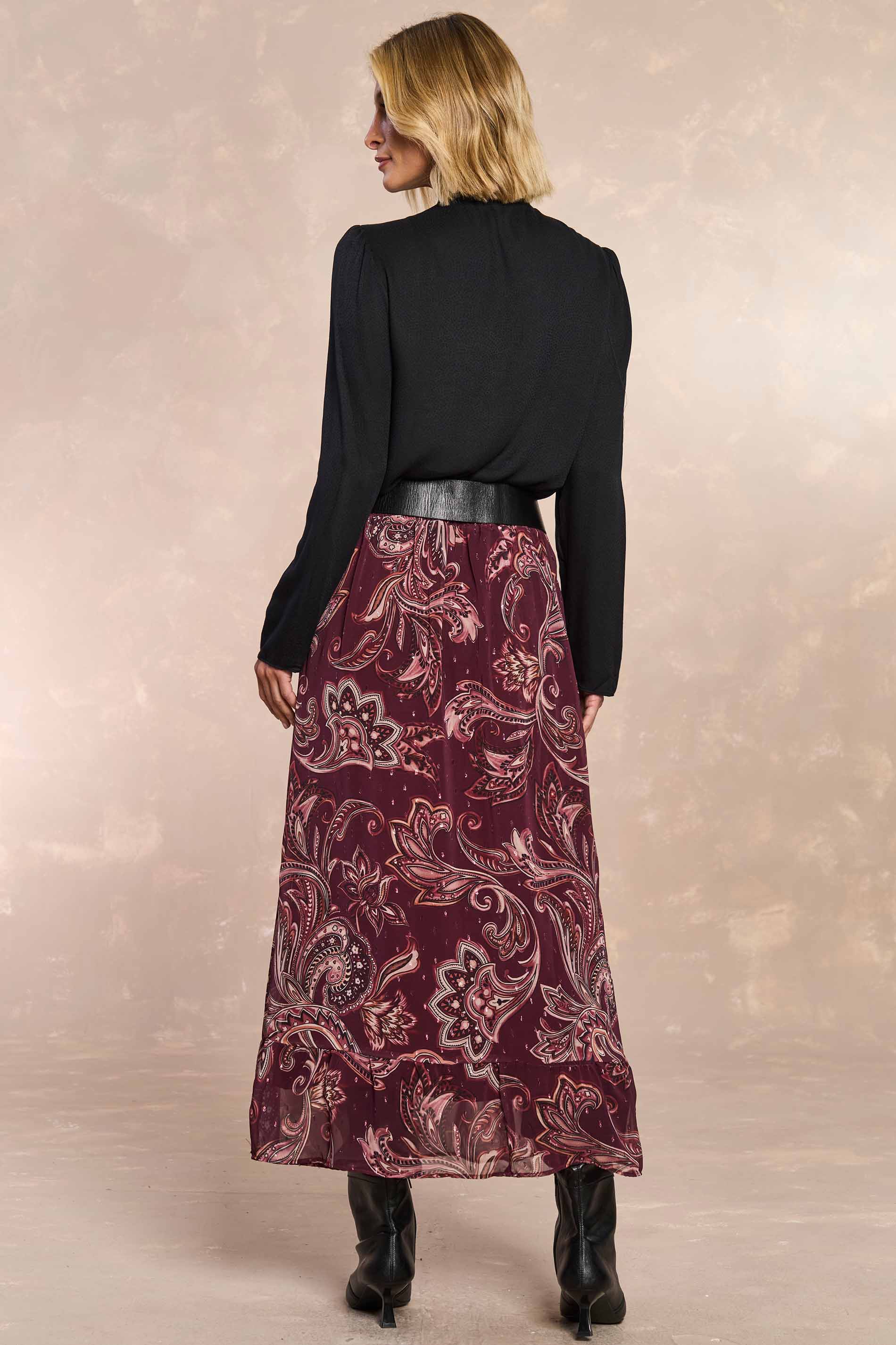 Saia Longa Jardim Boho em Chiffon