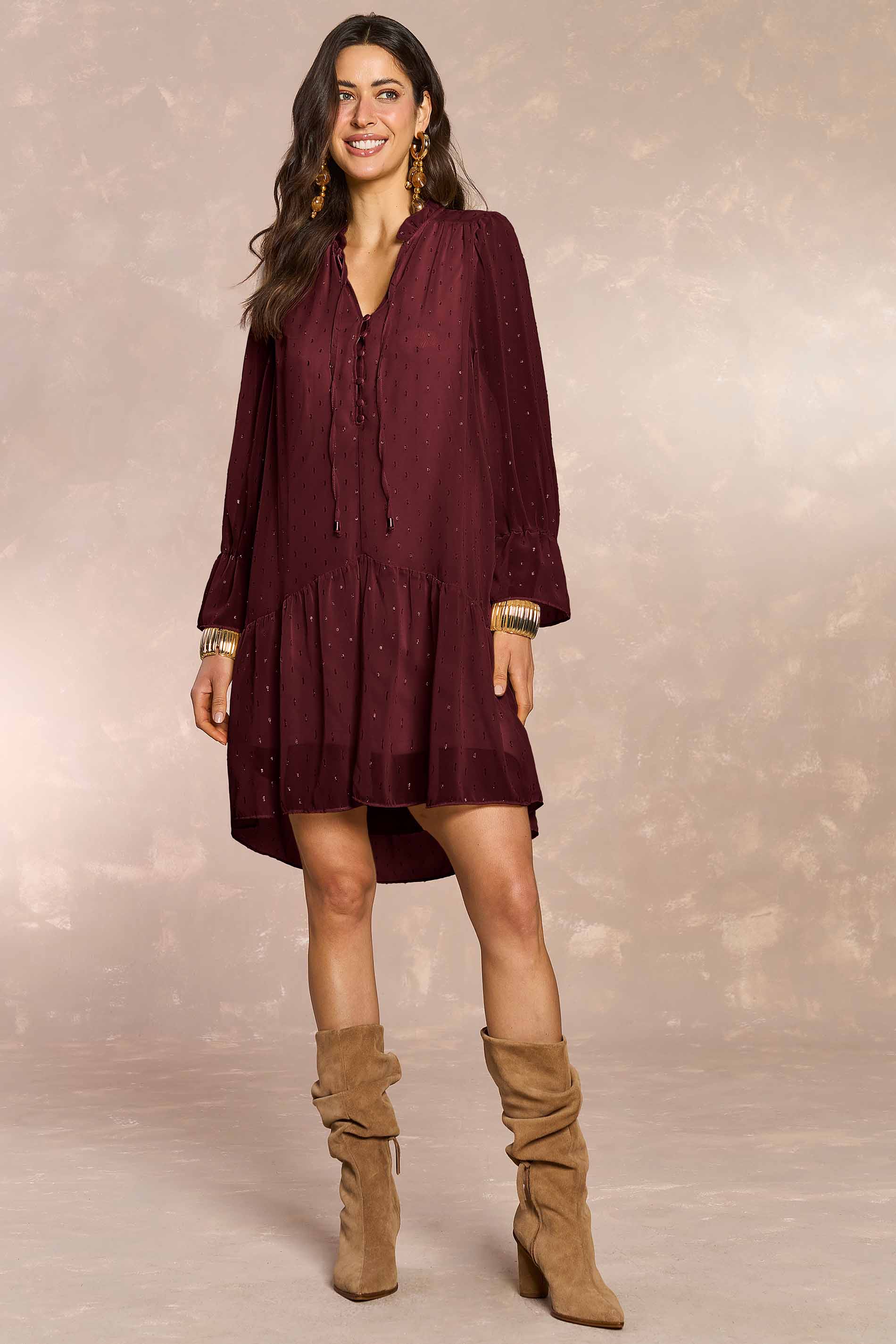 Vestido Curto Jardim Boho em Chiffon