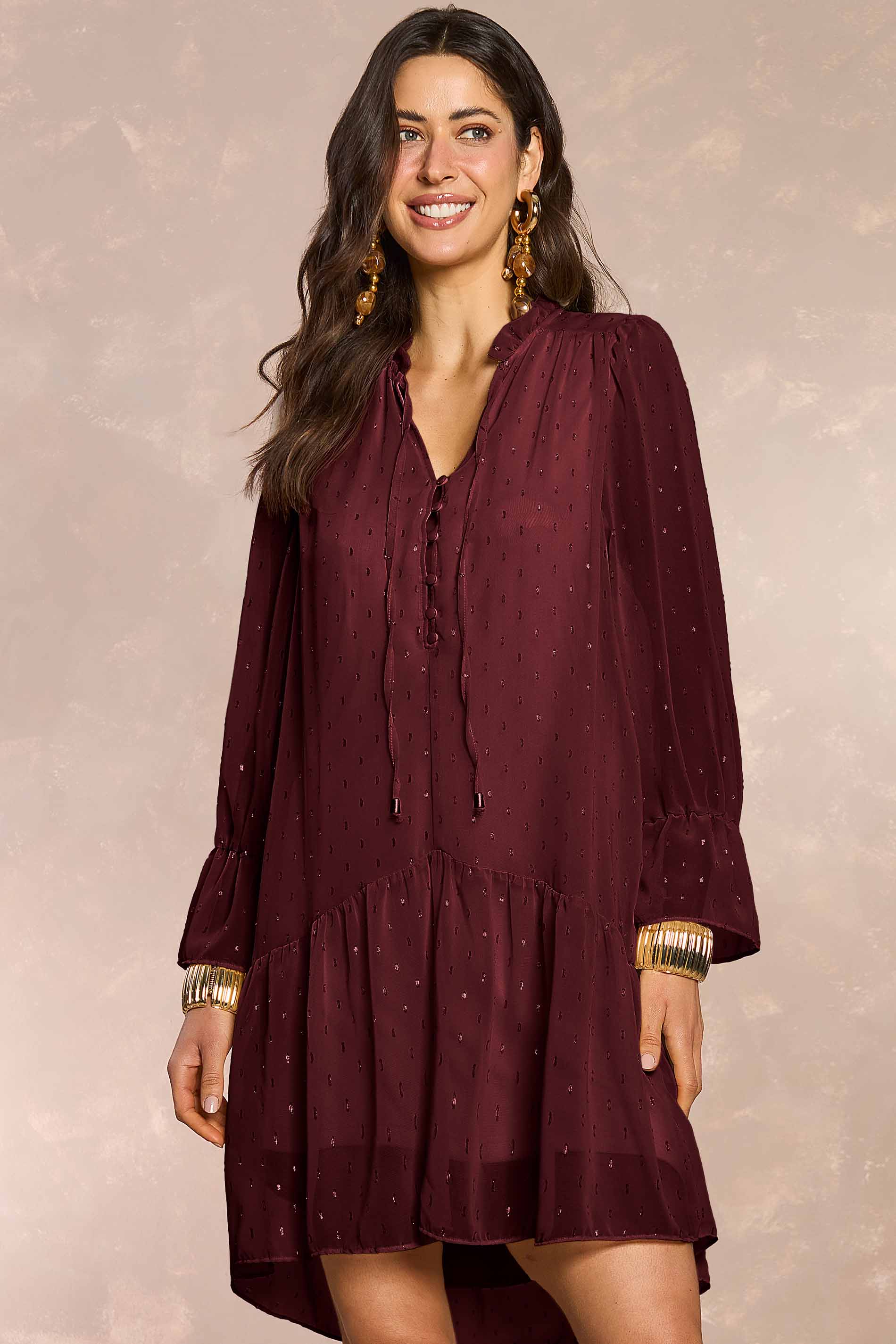 Vestido Curto Jardim Boho em Chiffon
