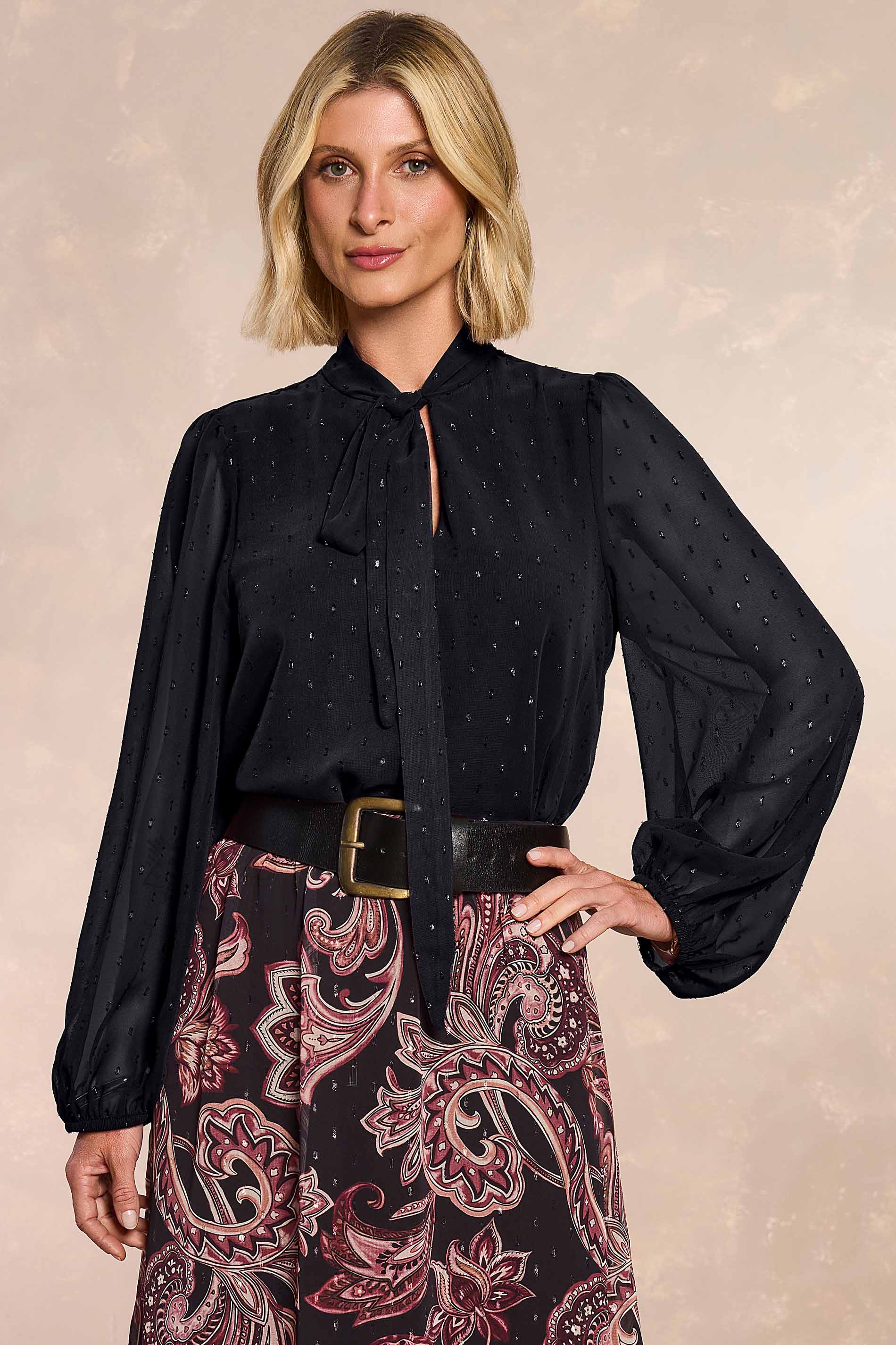 Blusa Jardim Boho em Chiffon