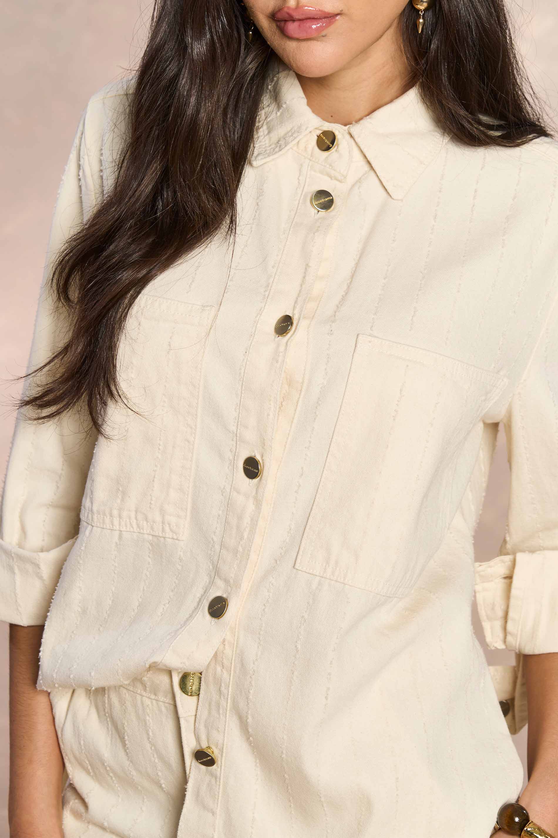 Camisa Overshirt Jardim Decor em Sarja