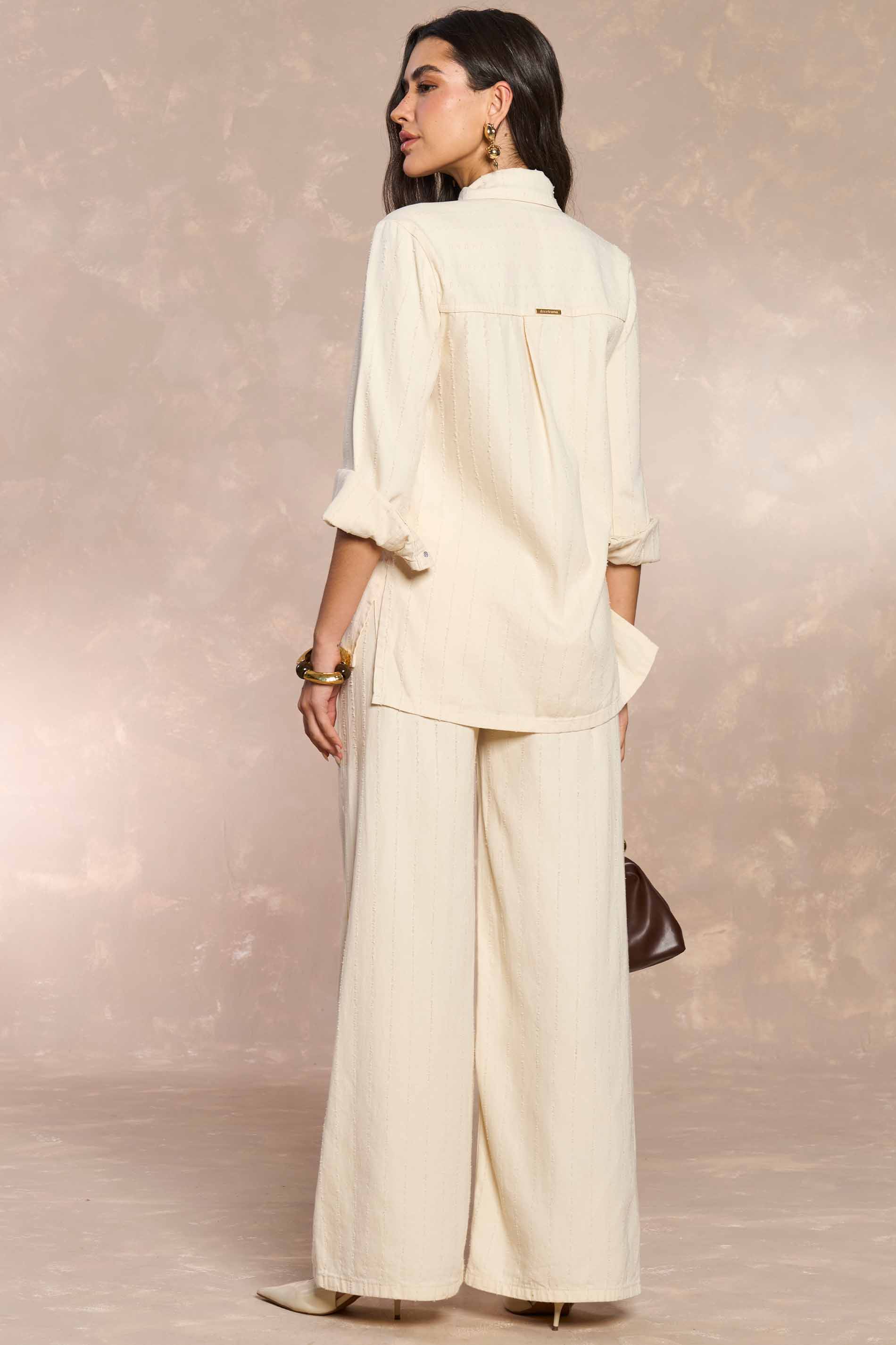 Camisa Overshirt Jardim Decor em Sarja