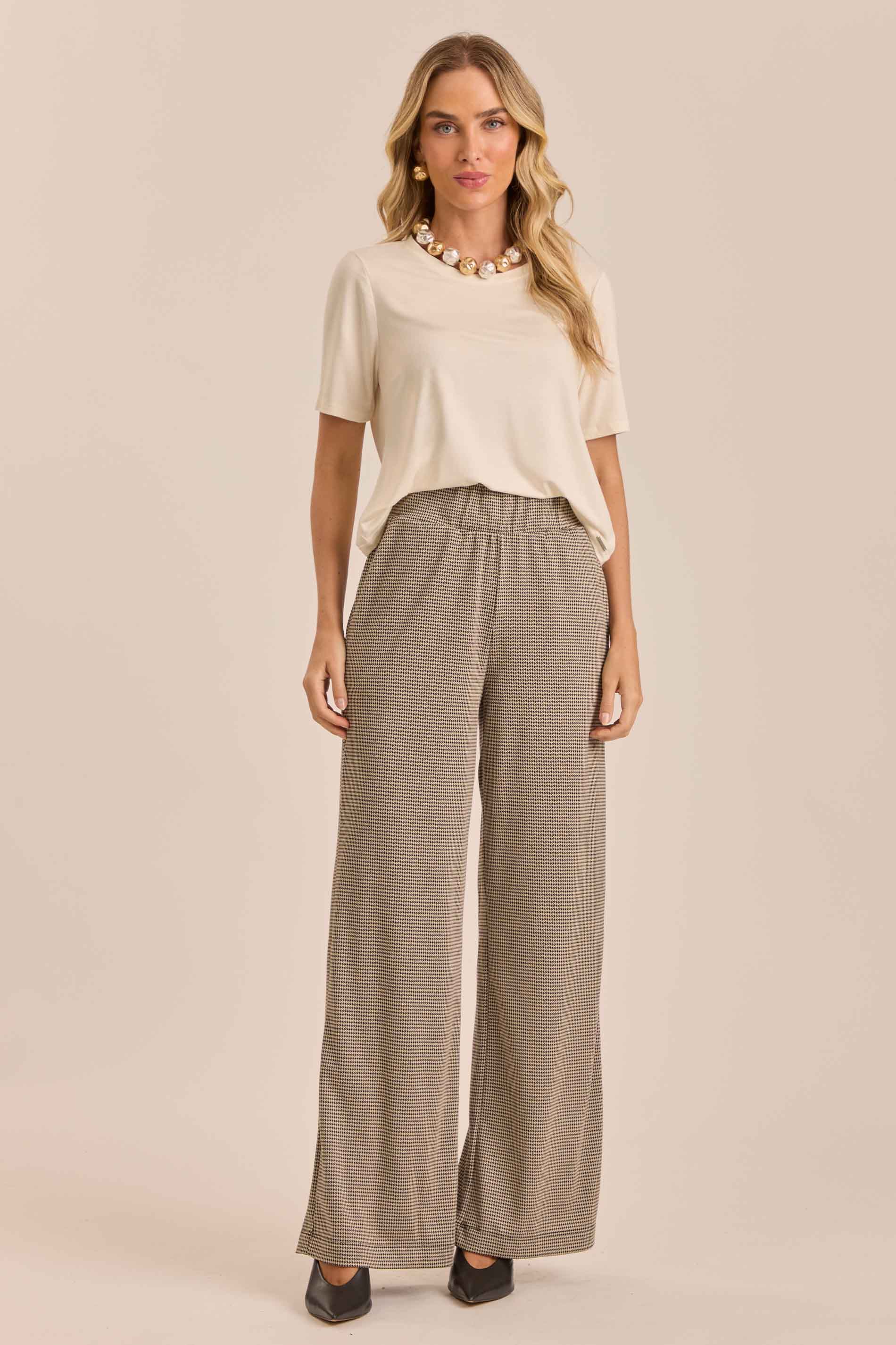 Blusa Jardim Boho de Manga Curta