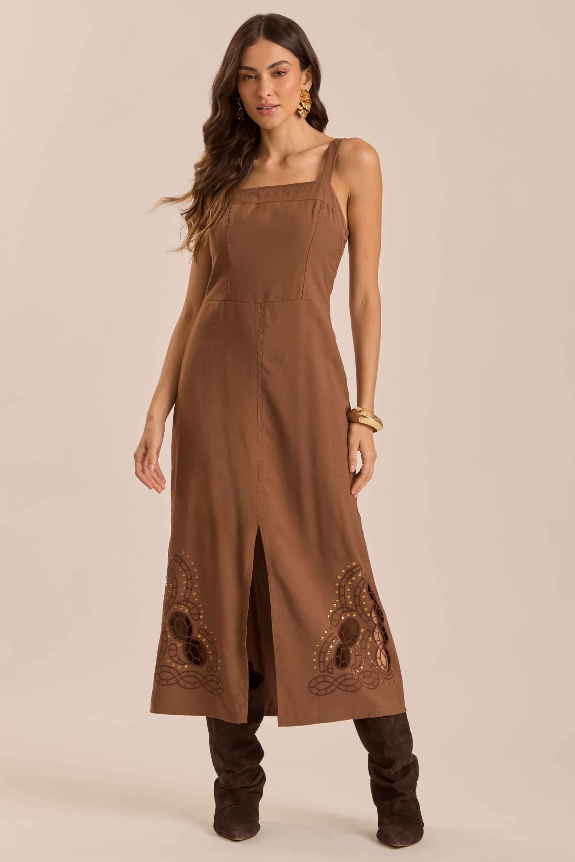 Vestido Midi Jardim Decor em Alfaiataria