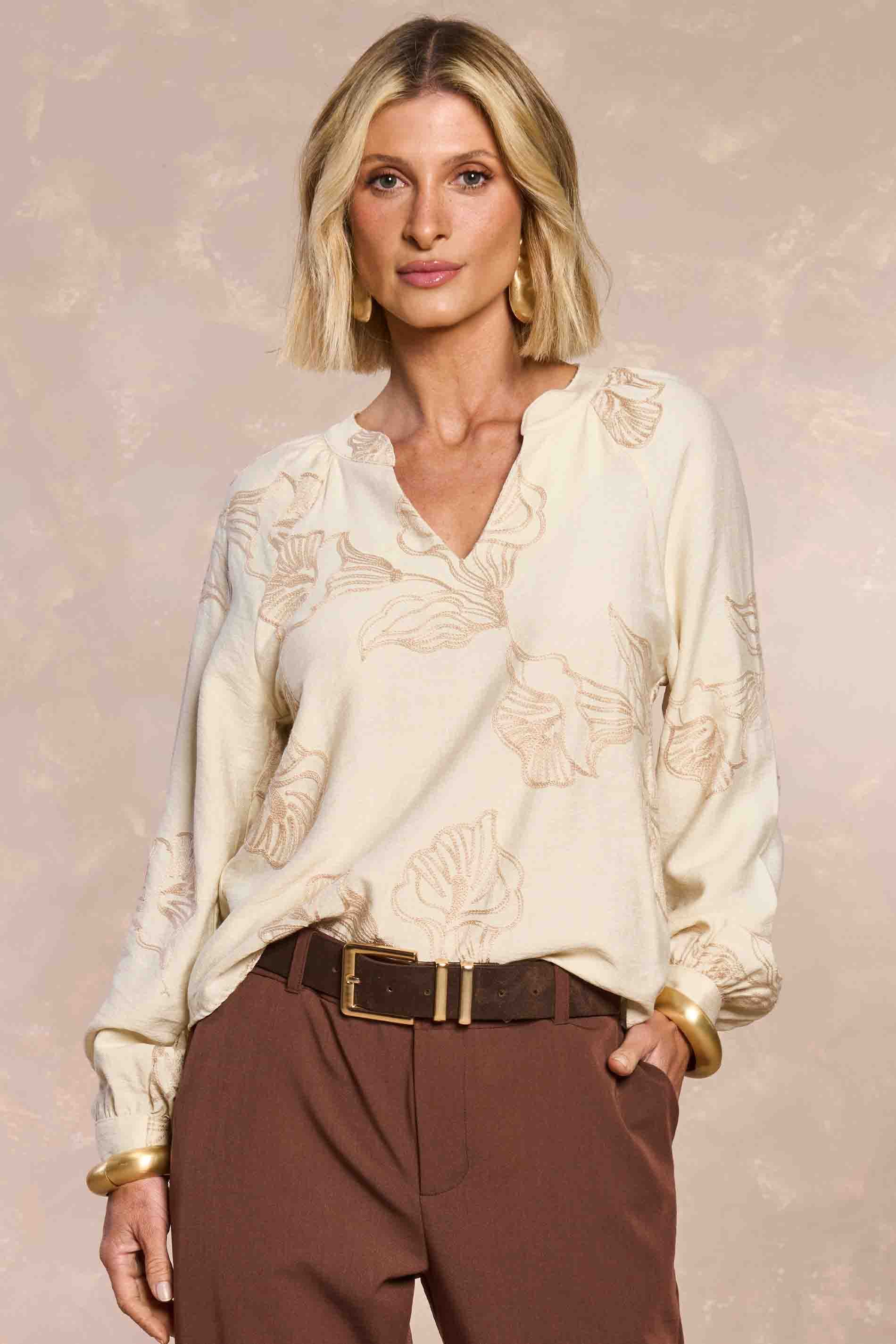 Blusa Jardim Boho Bordada