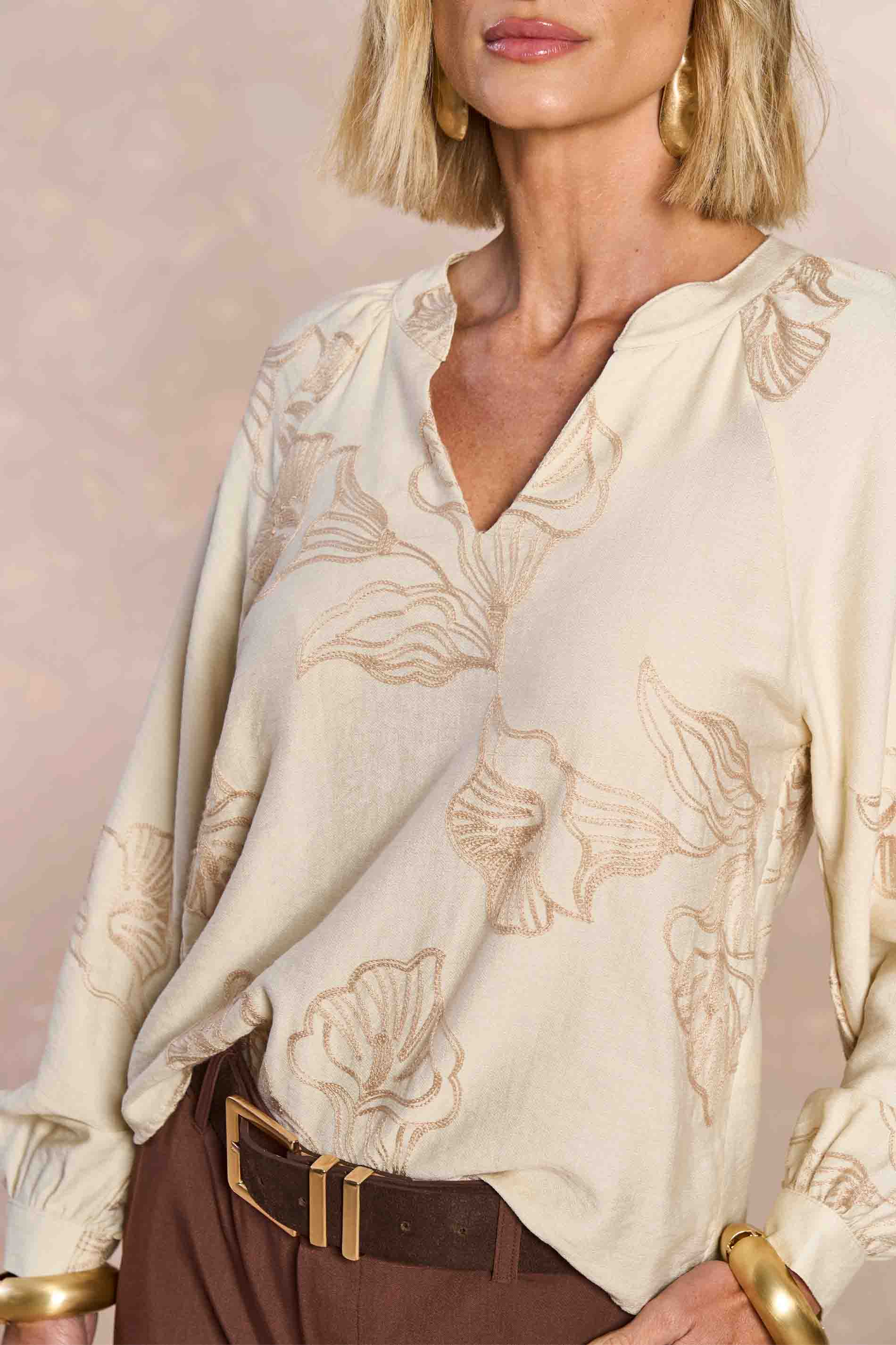 Blusa Jardim Boho Bordada