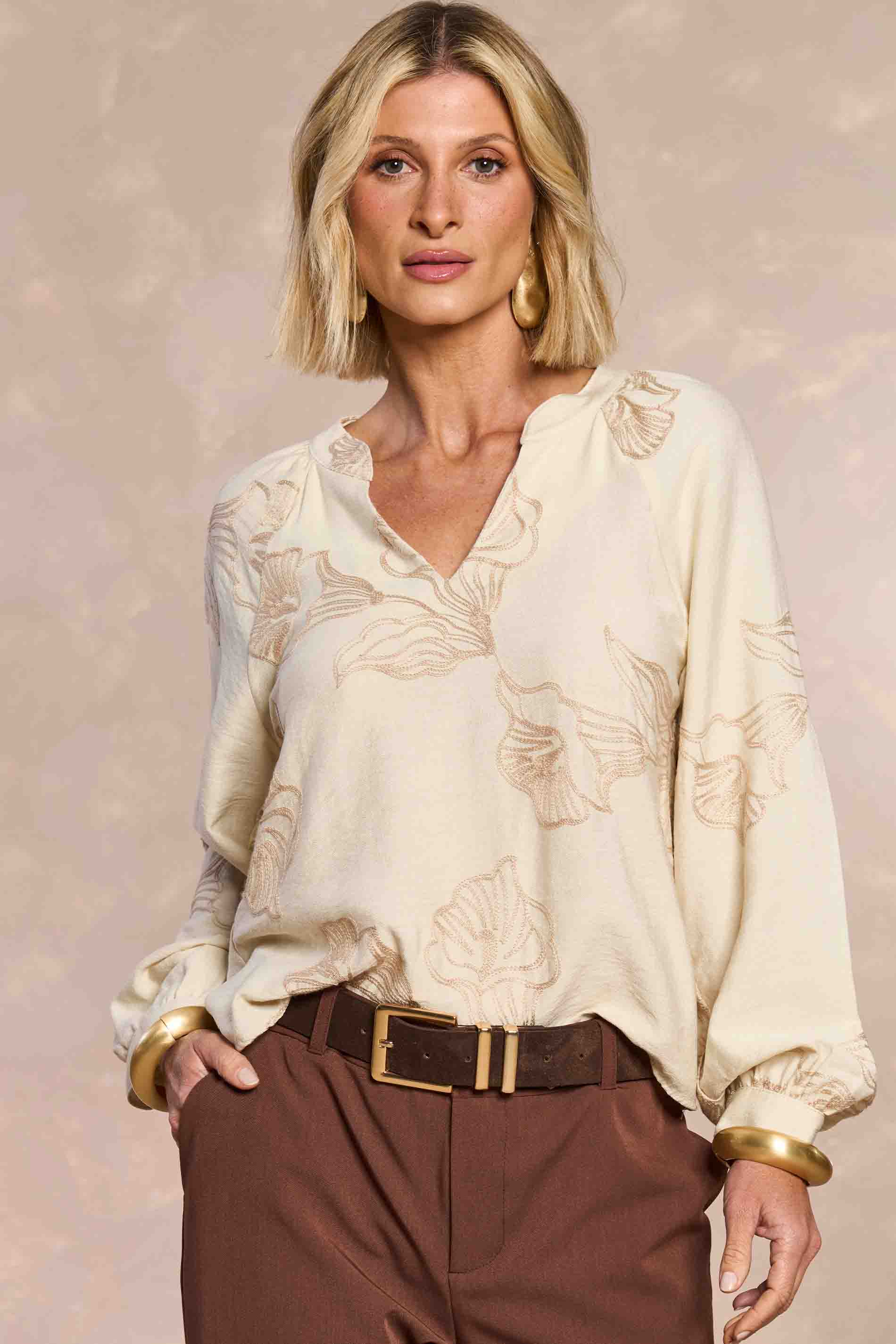 Blusa Jardim Boho Bordada