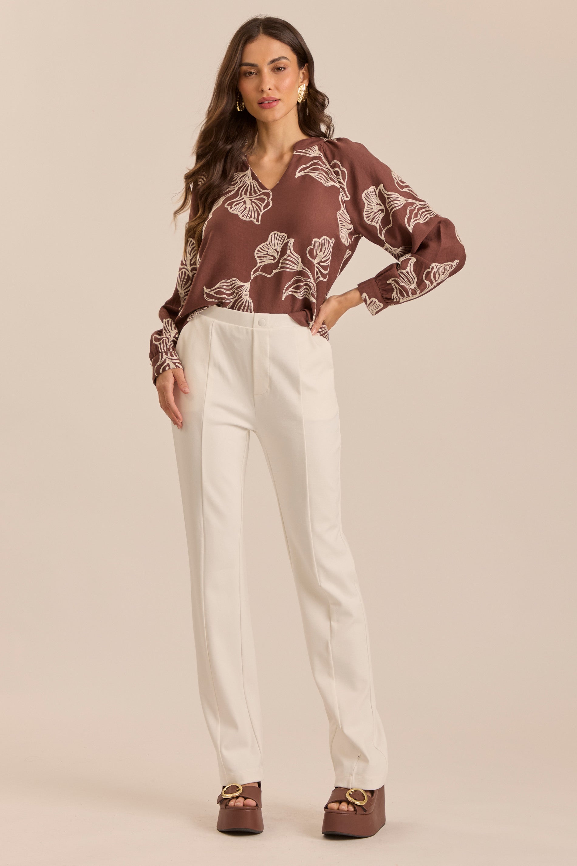 Blusa Jardim Boho Bordada