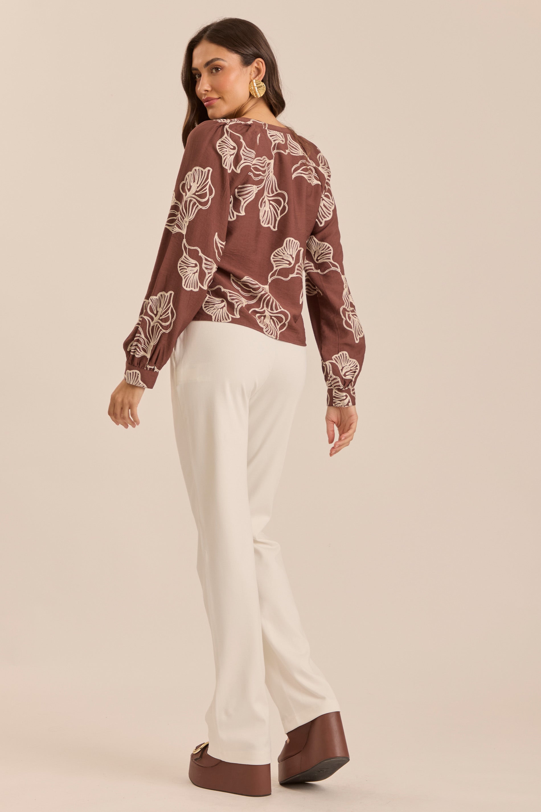 Blusa Jardim Boho Bordada