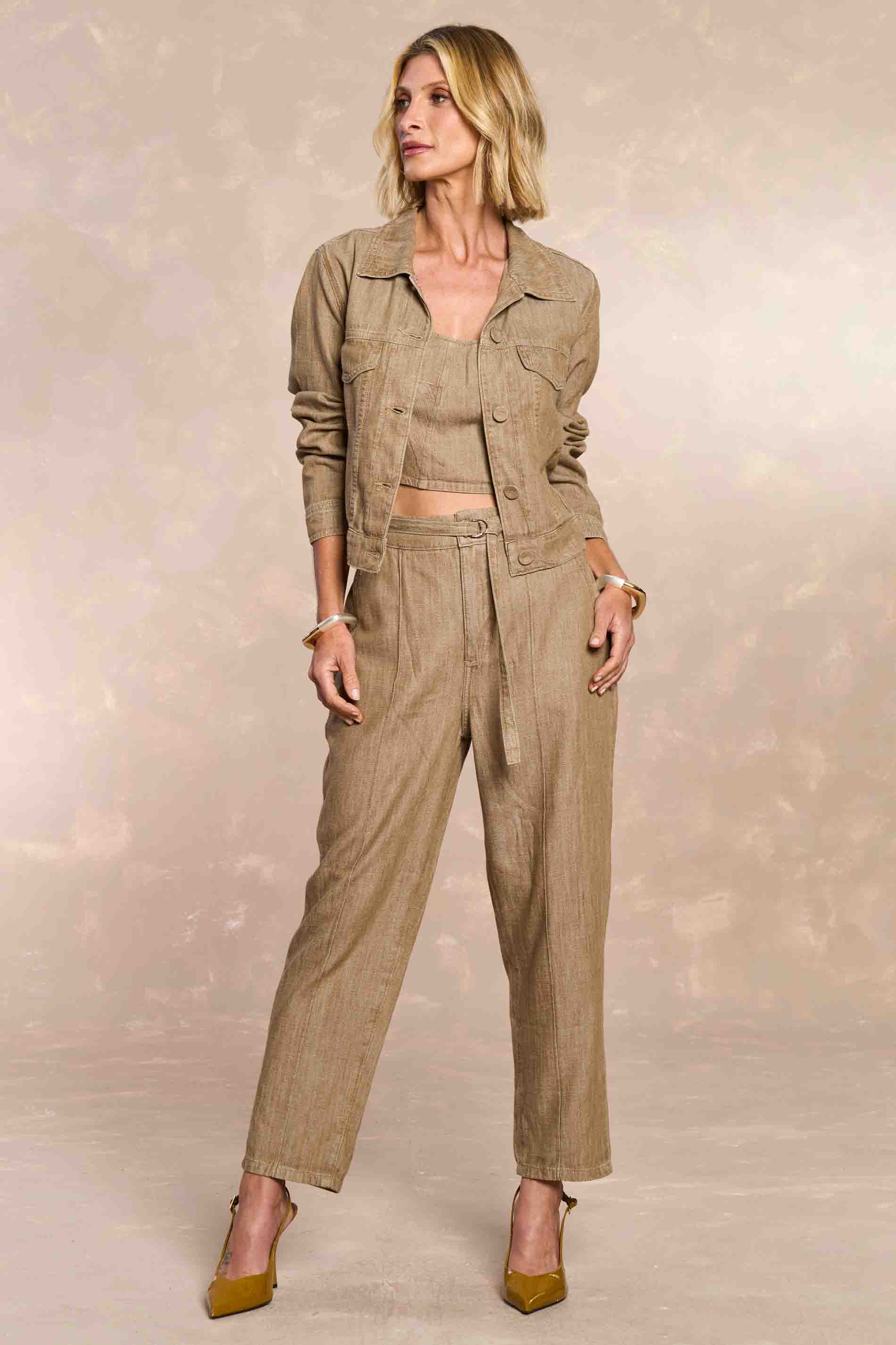 Jaqueta Jardim Boho em Sarja Linho