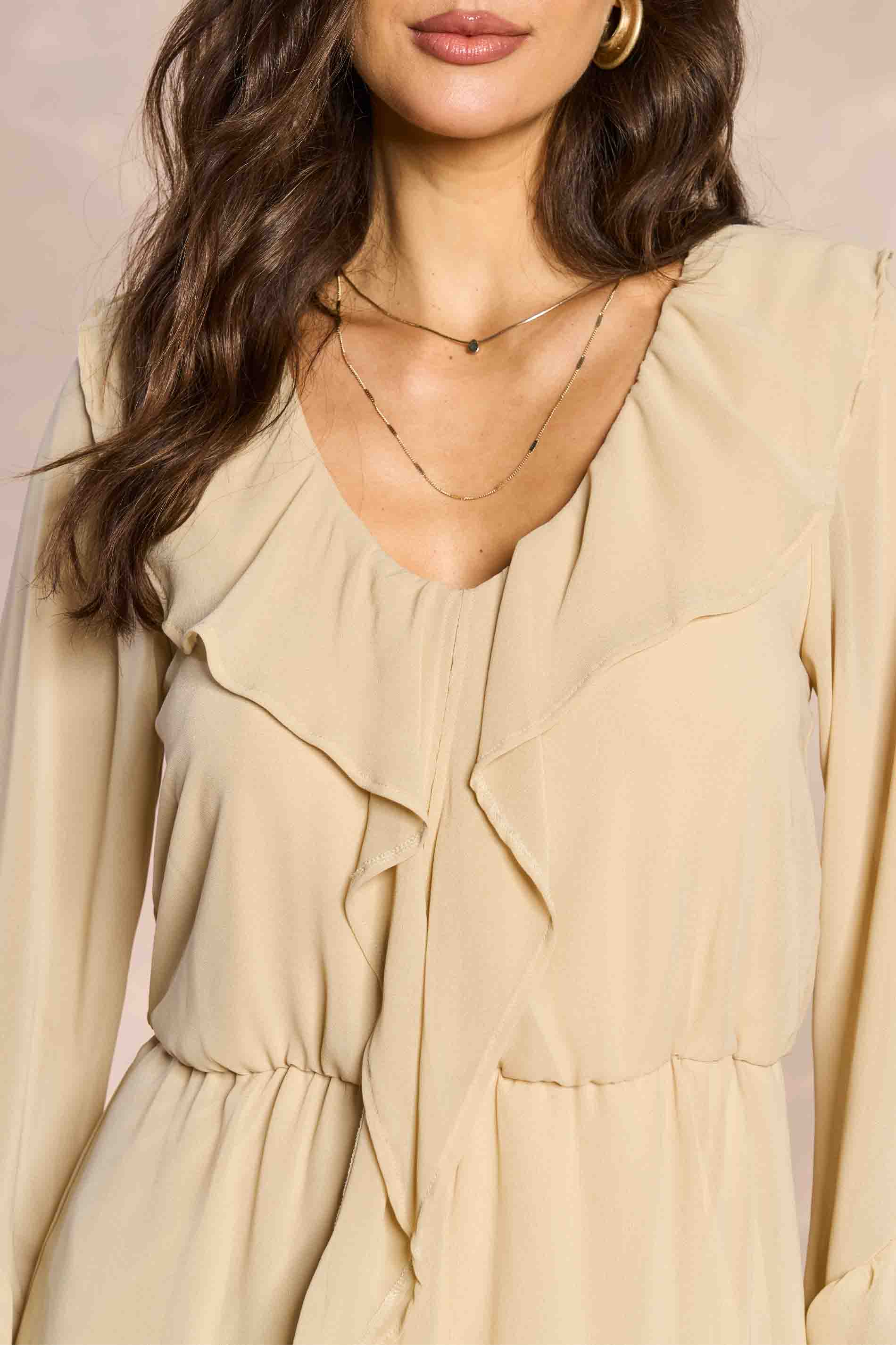 Vestido Curto Soft Garden em Chiffon