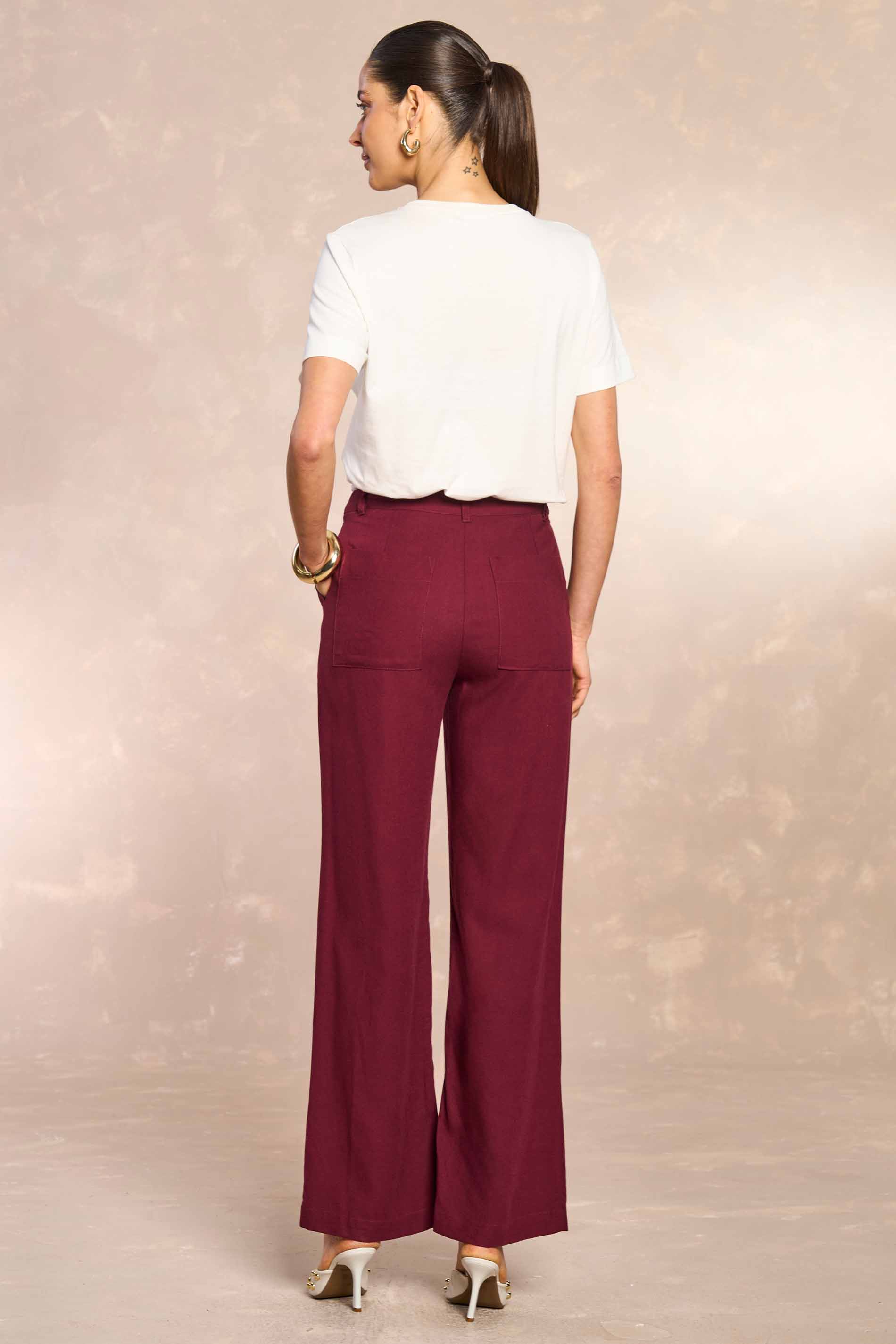 Calça Reta Jardim Decor em Linen