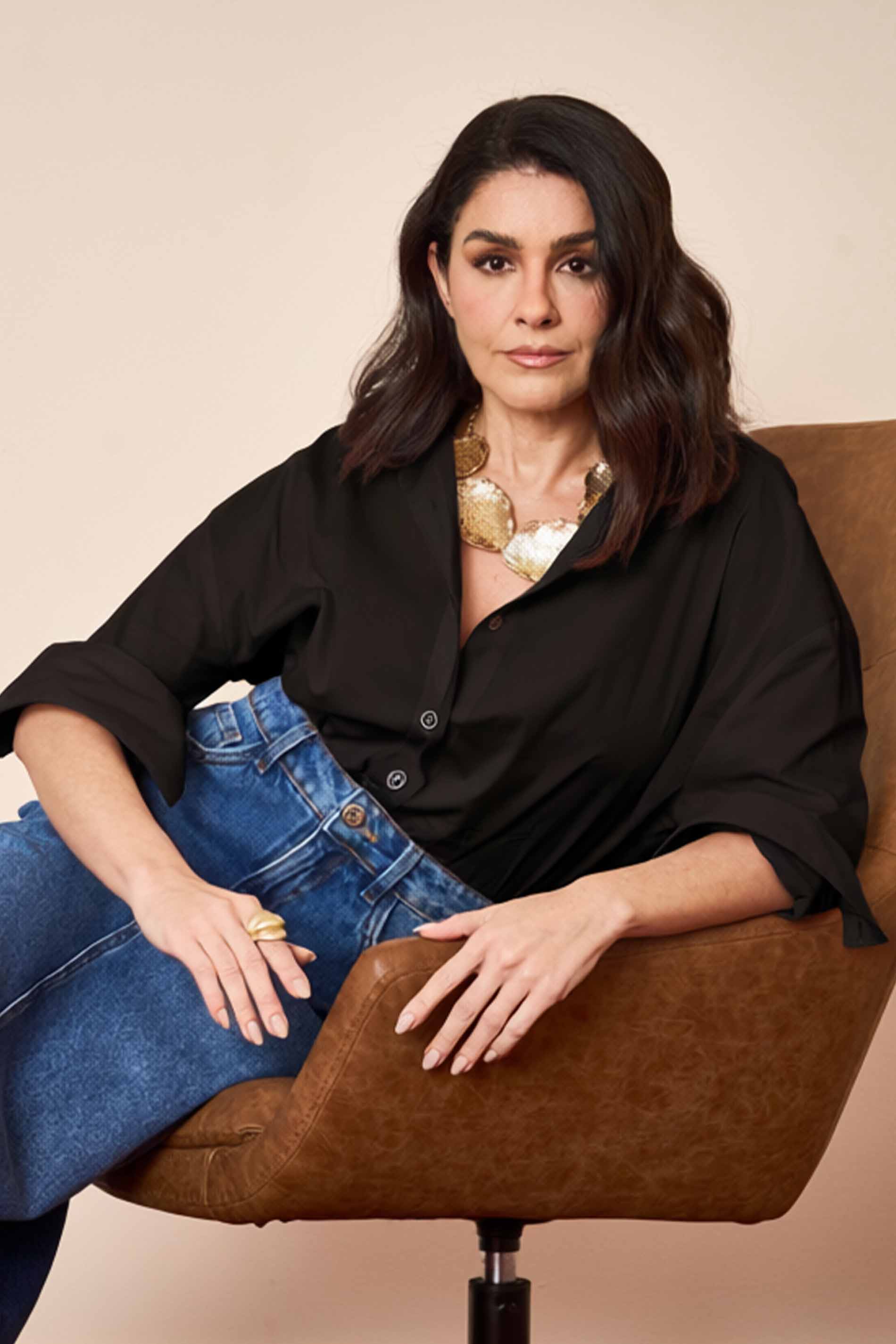 Camisa Oversized Wild Orchid Manga Longa