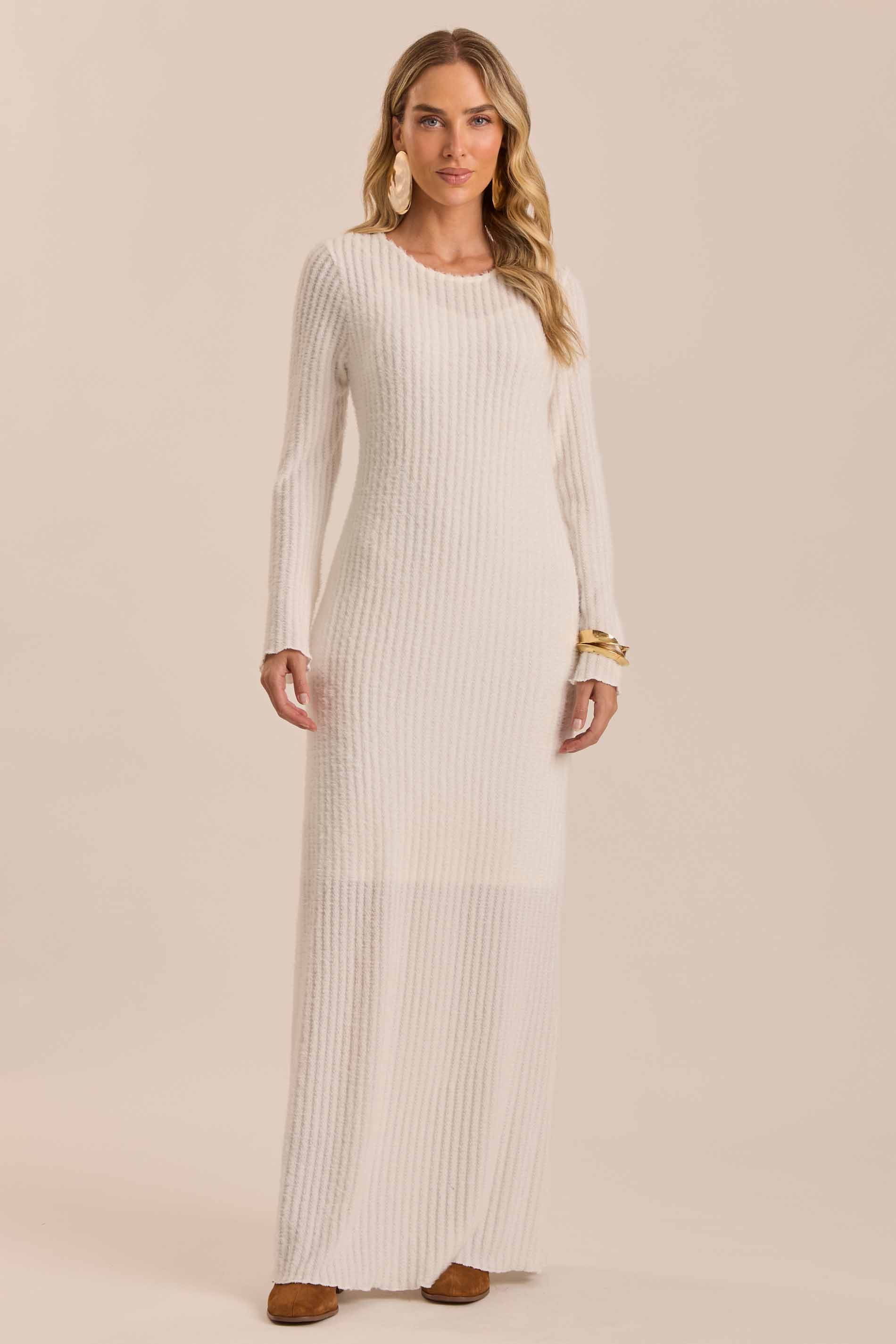 Vestido Longo Ethnic Blur em Tricot