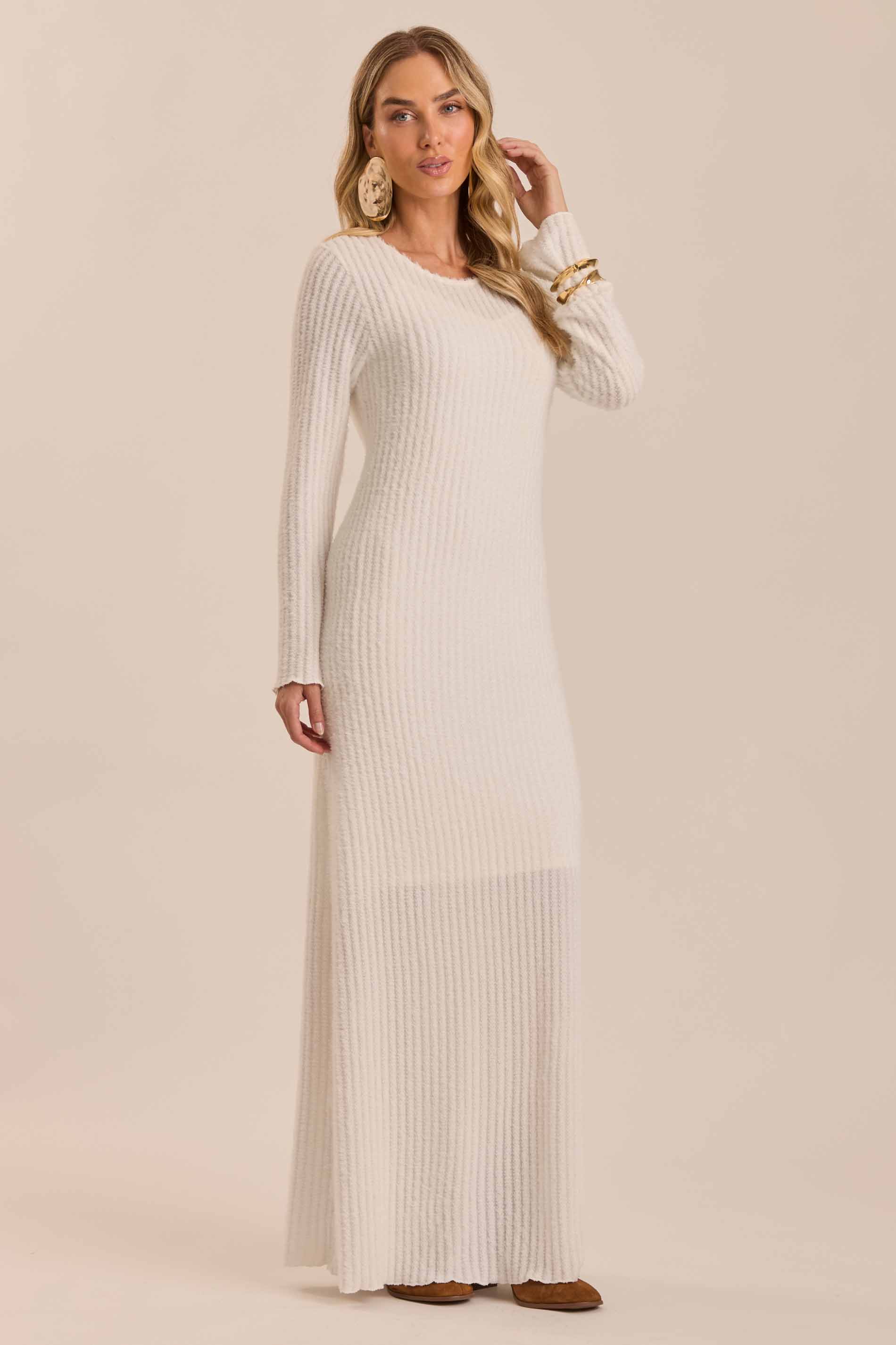 Vestido Longo Ethnic Blur em Tricot