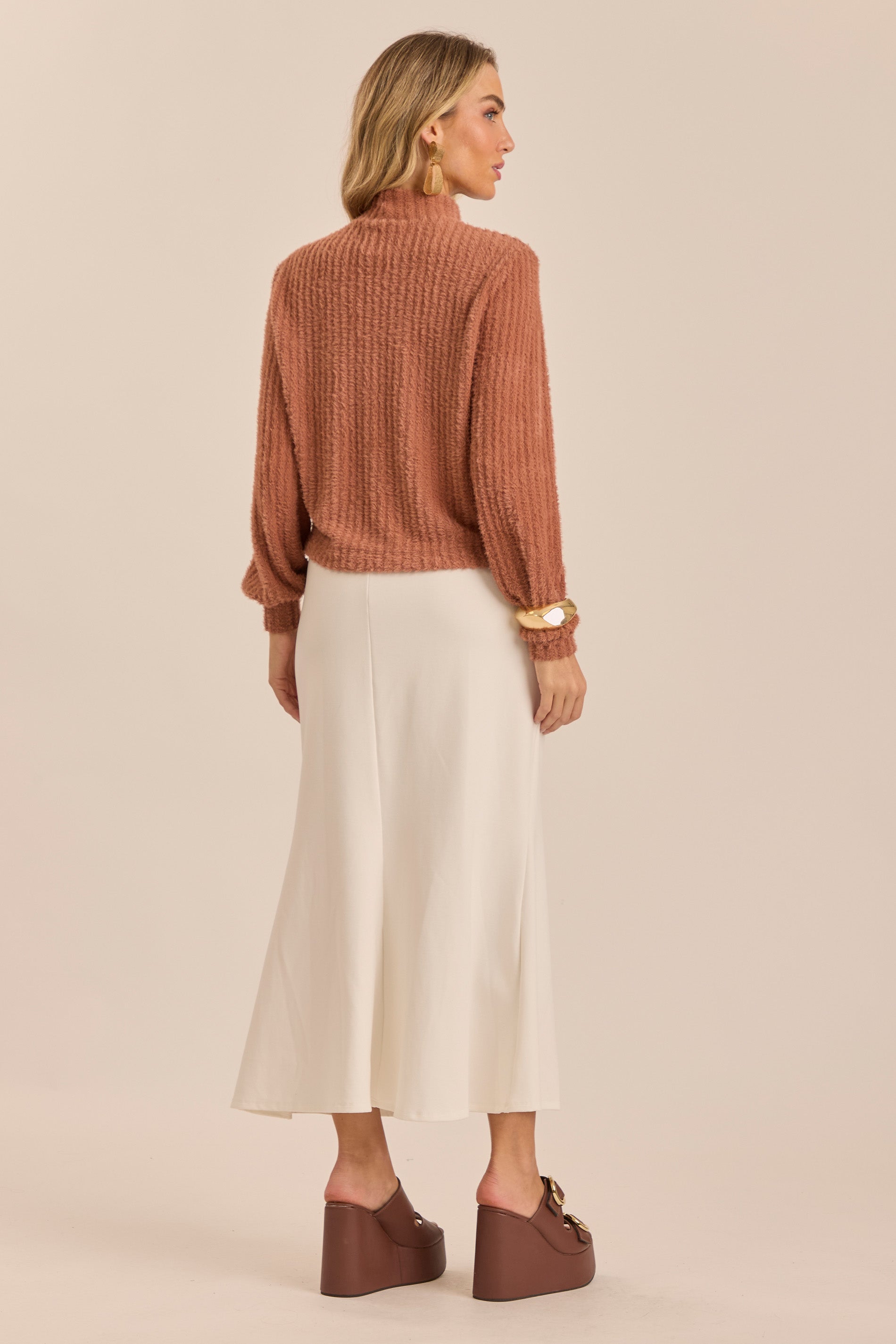 Suéter Ethnic Blur em Tricot