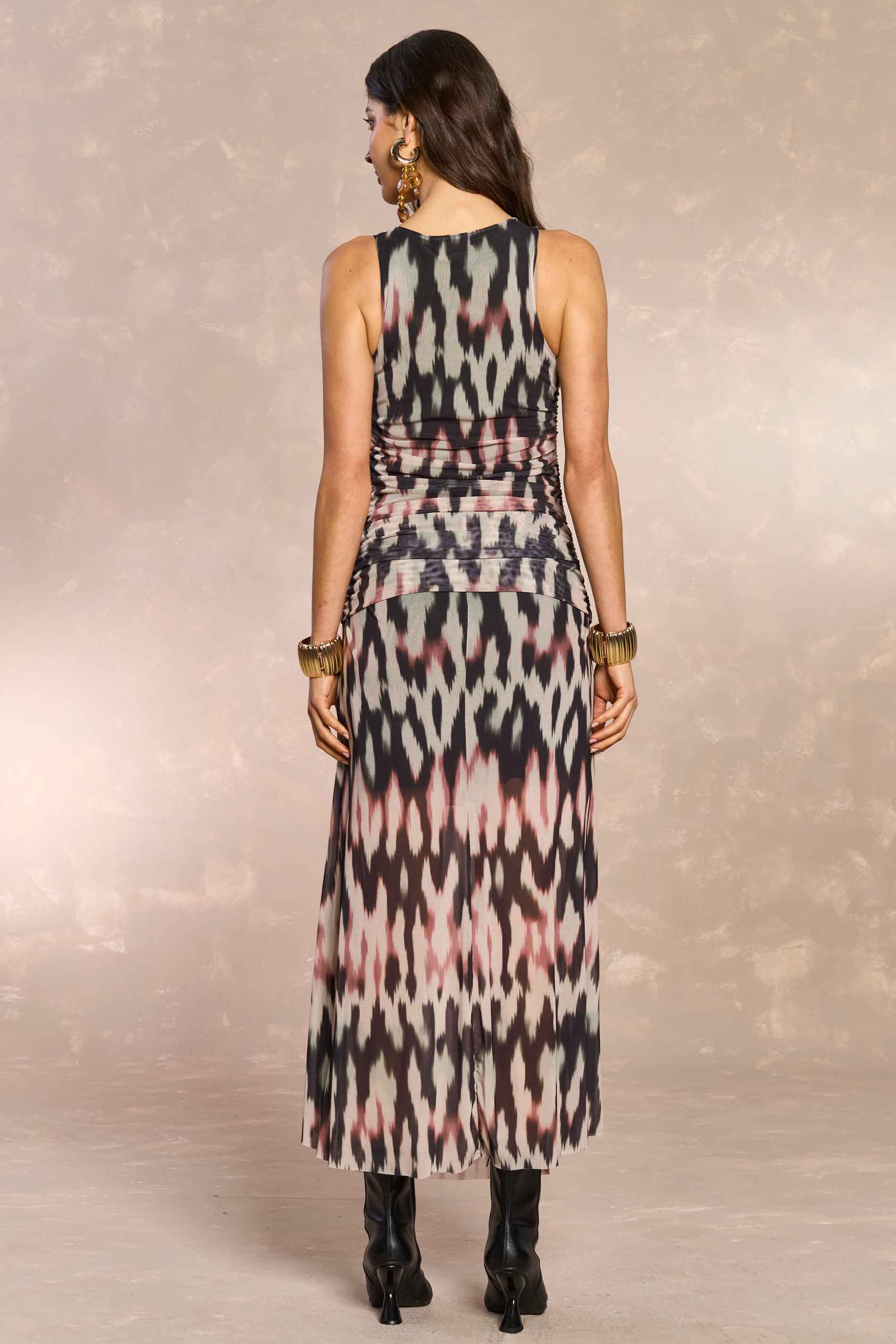 Vestido Longo Ethnic Blur em Tule