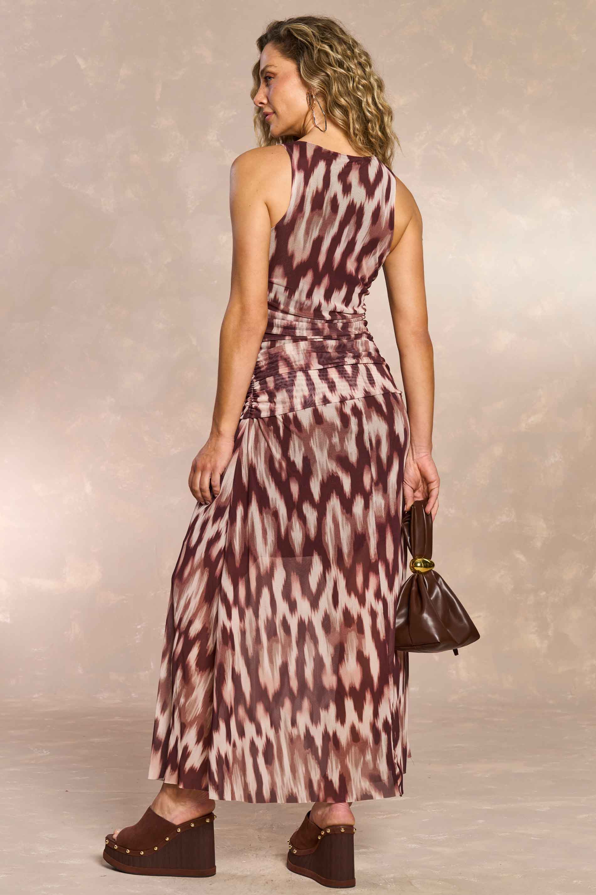 Vestido Longo Ethnic Blur em Tule