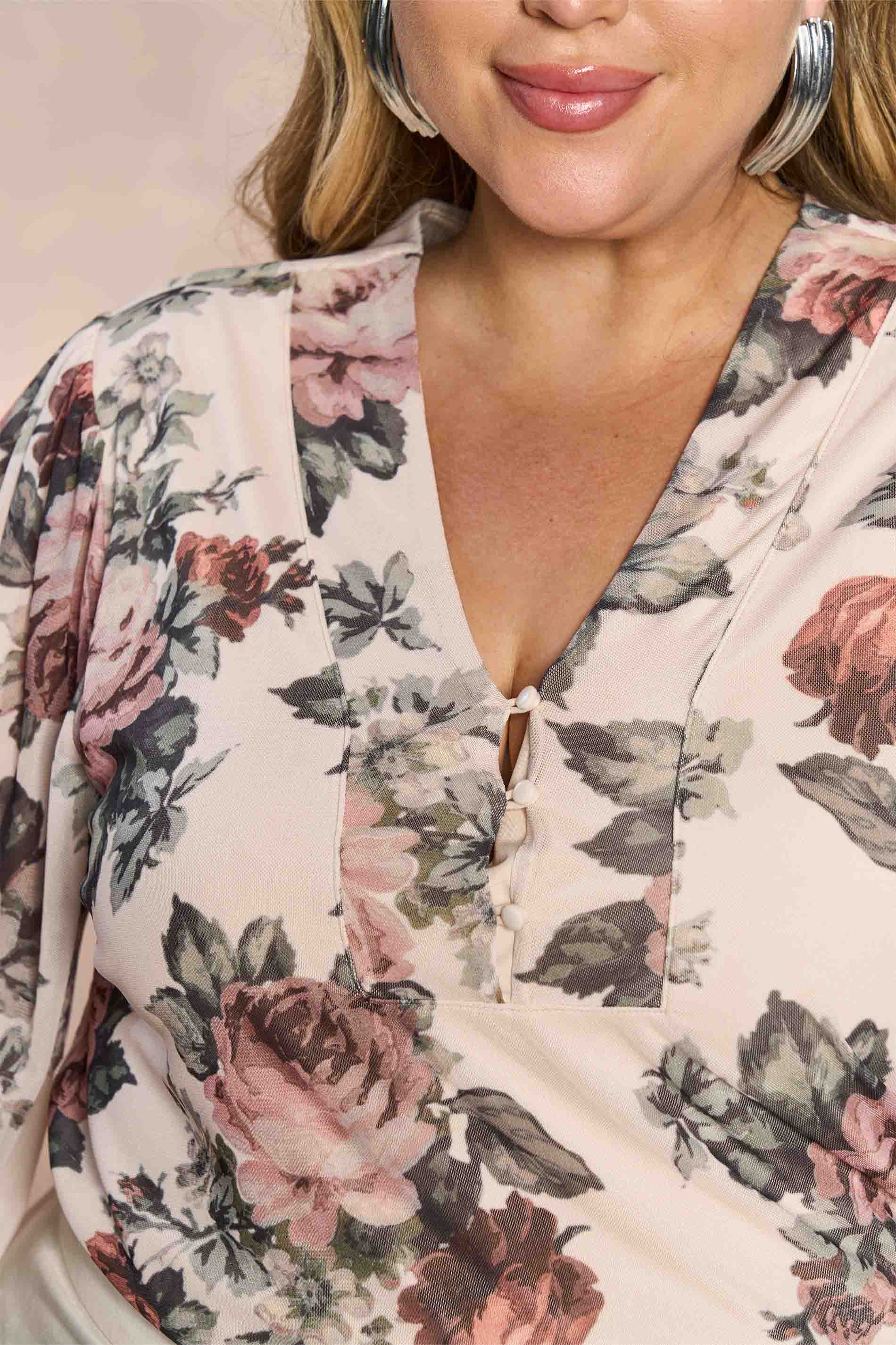 Blusa Aquarela Rose em Tule