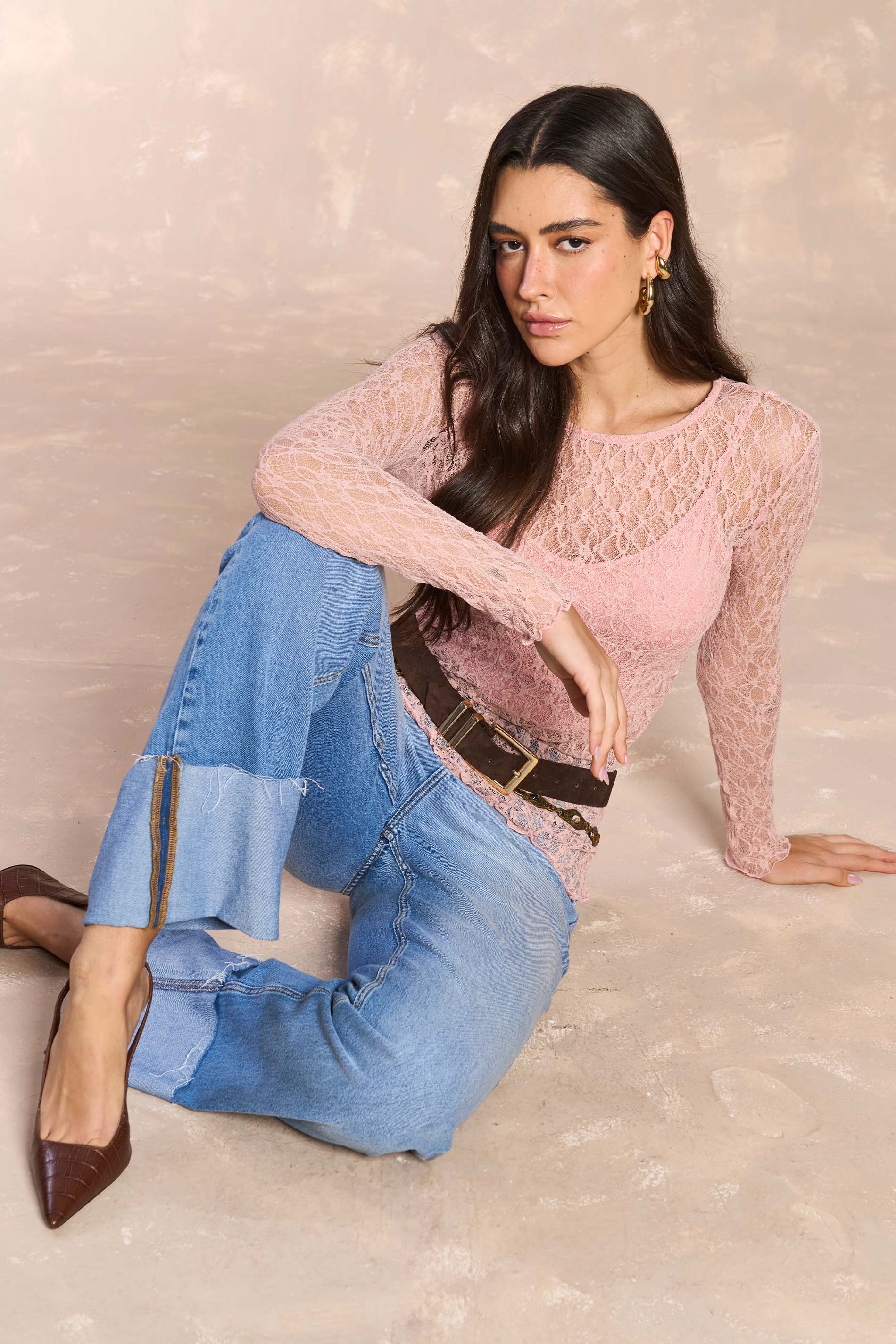 Blusa Tropical Garden em Renda