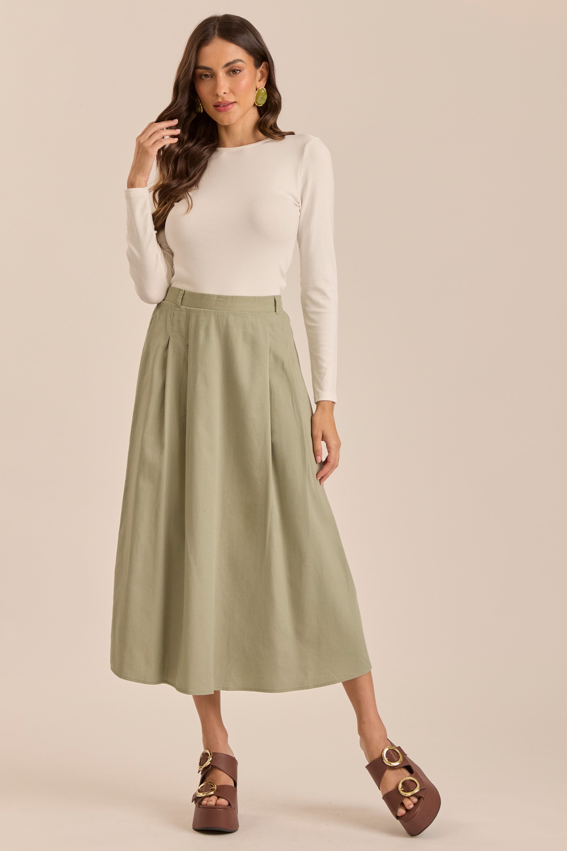 Saia Midi tropical Garden em Viscolinho