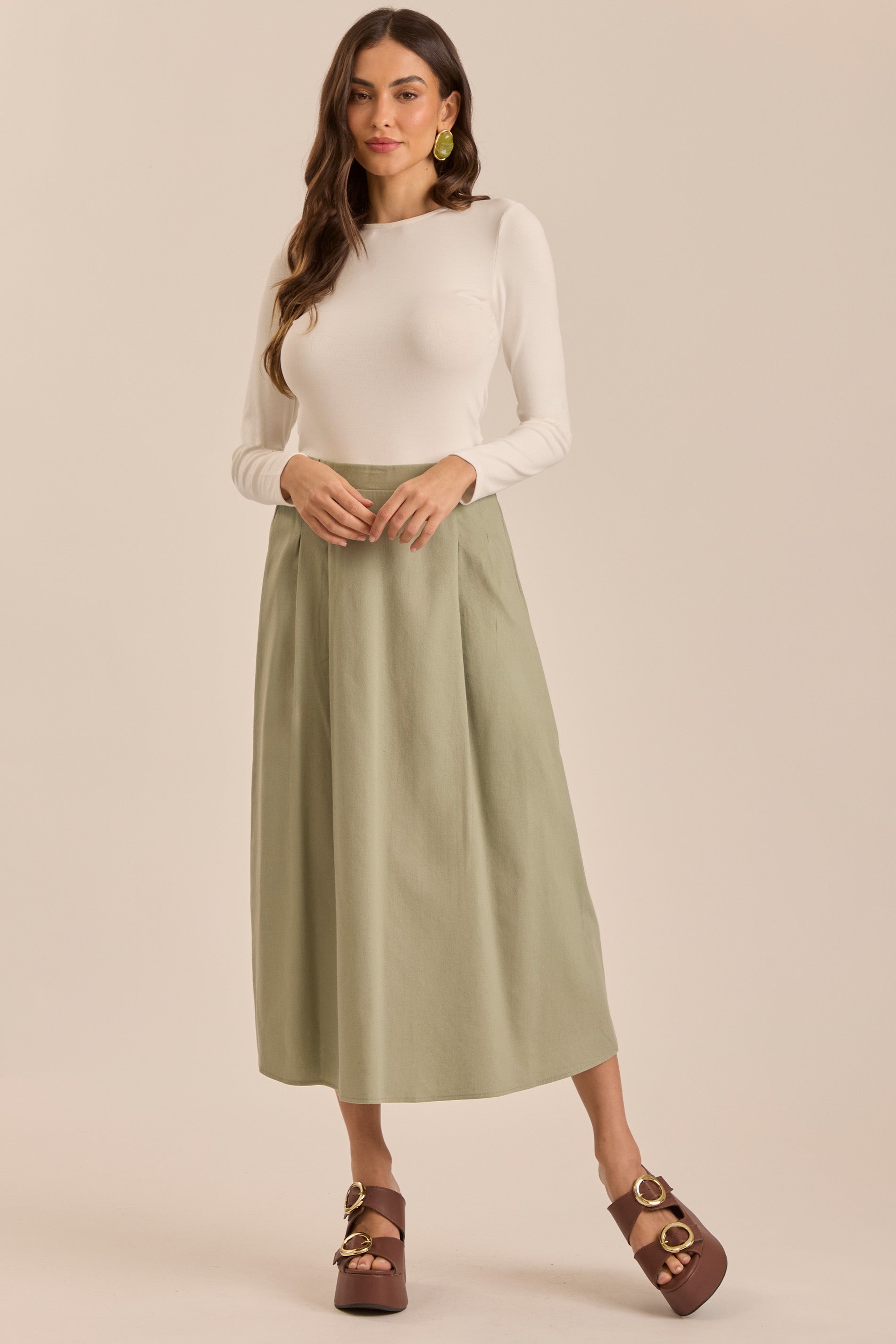 Saia Midi tropical Garden em Viscolinho