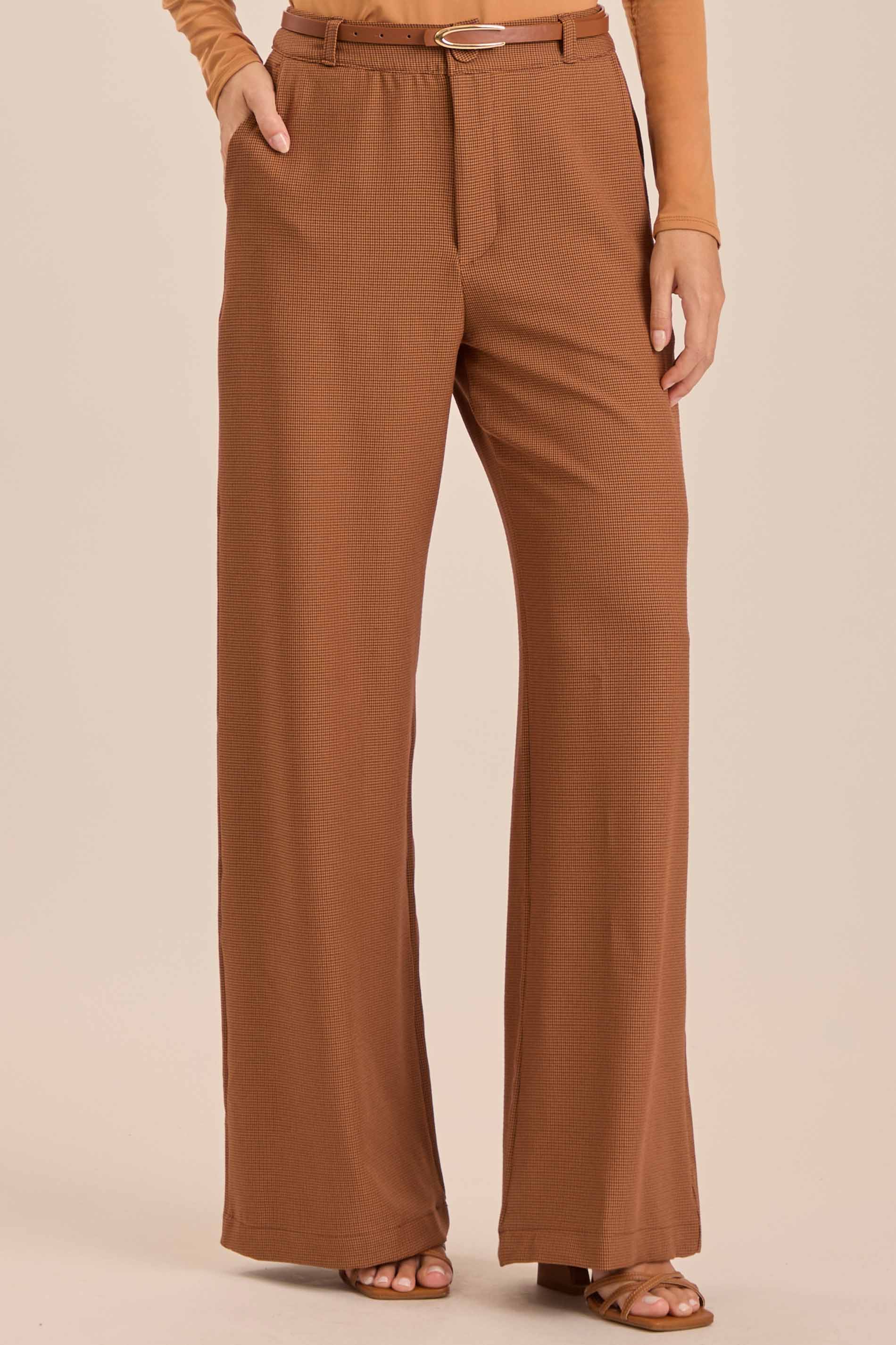 Calça Cozy Winther em Pied Poule