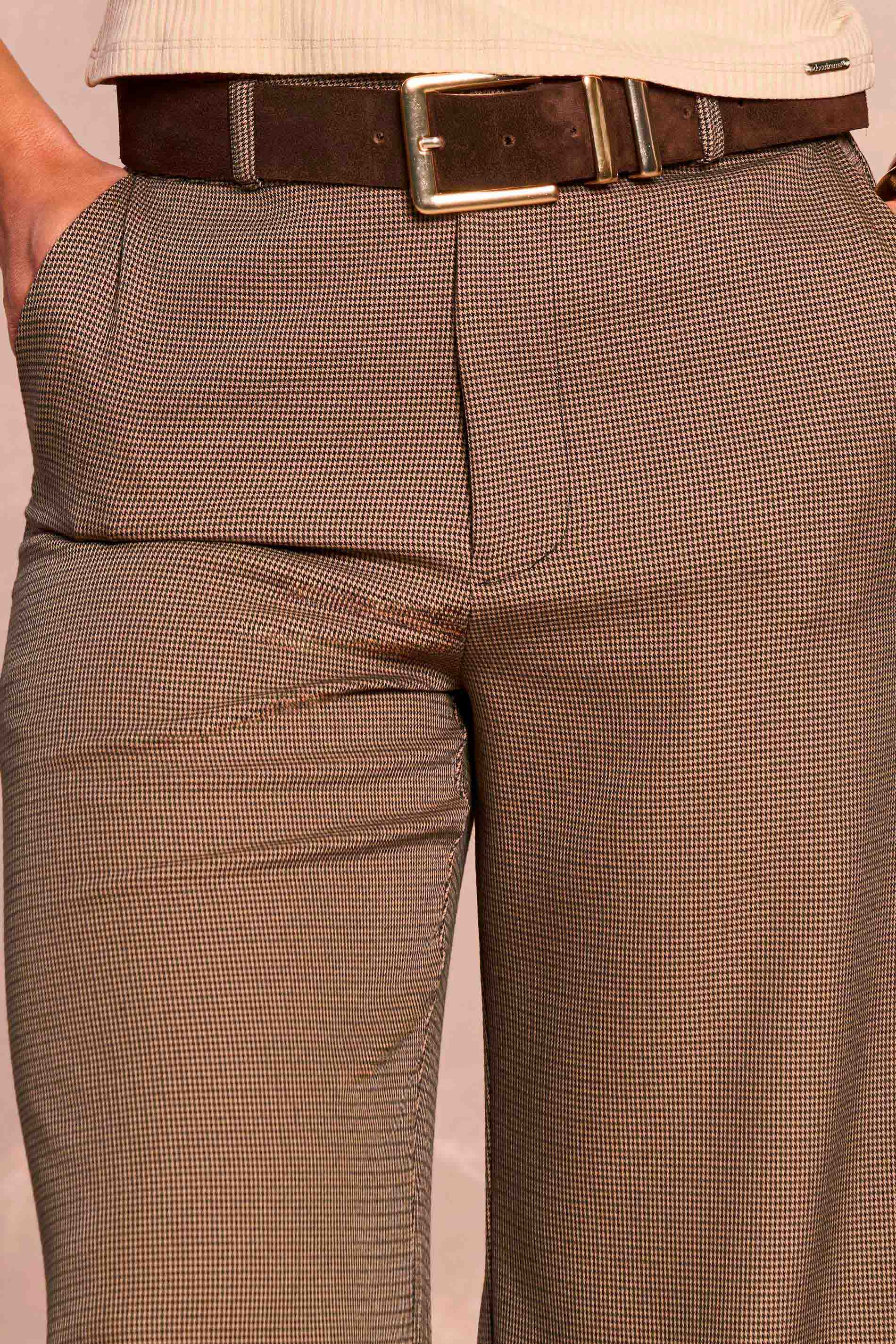Calça Cozy Winther em Pied Poule