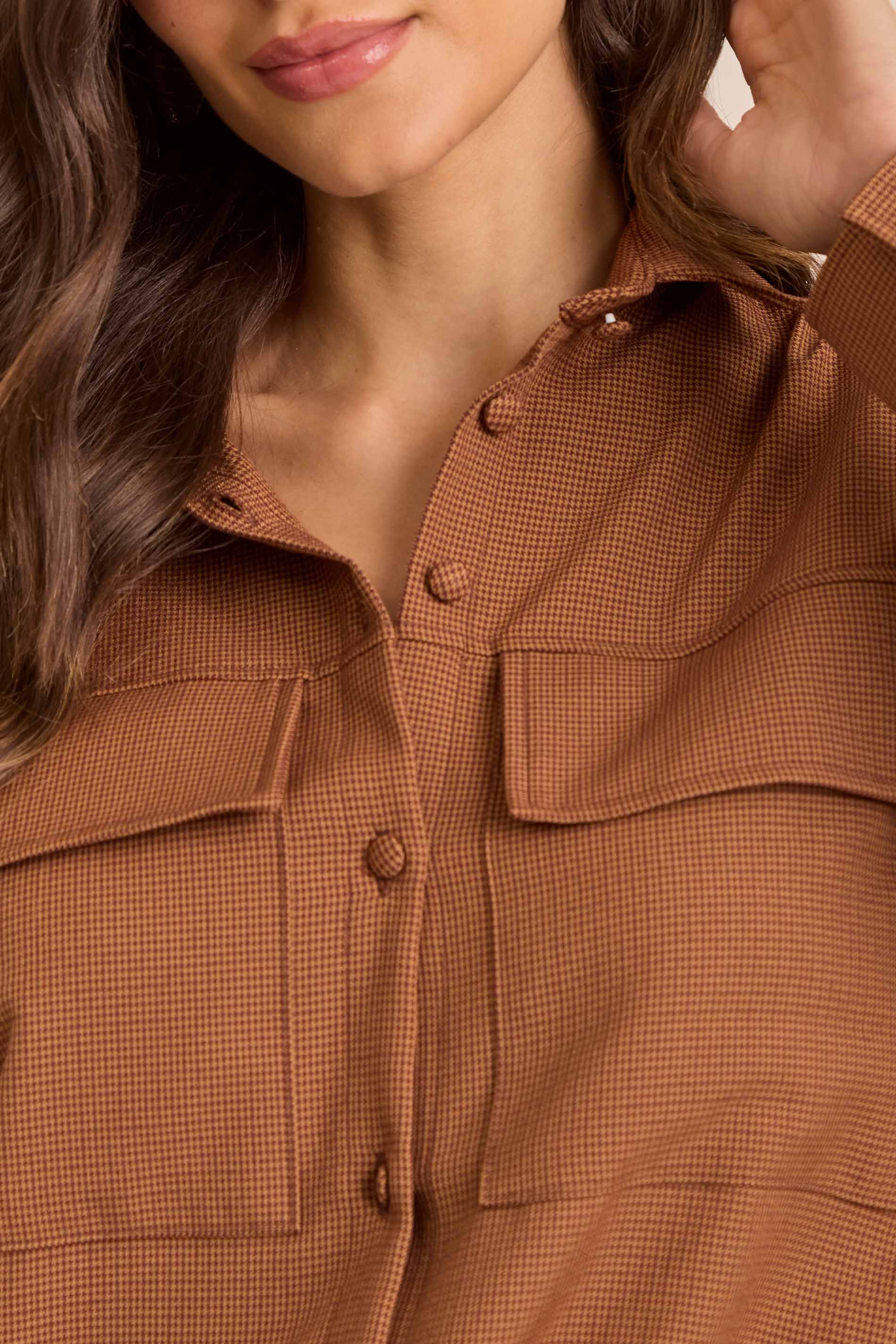 Camisa de Manga Longa Cozy Winter em Pied Poule